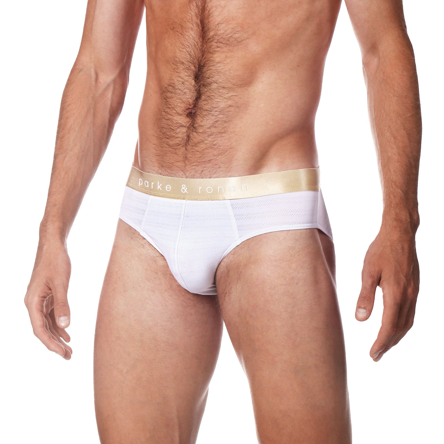 Warm White Nylon Pointelle Low Rise Brief