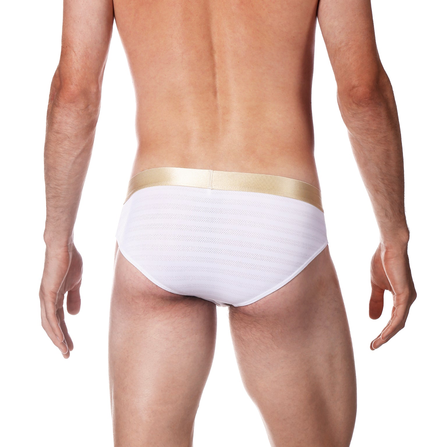 Warm White Nylon Pointelle Low Rise Brief