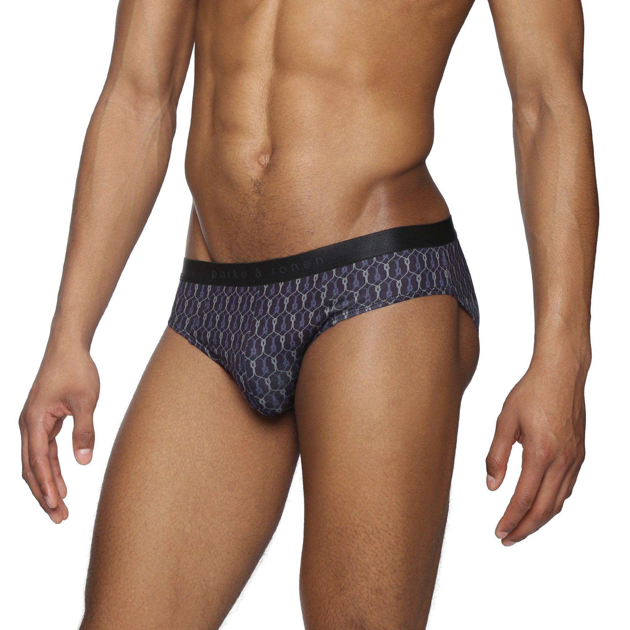 Black Sailor's Knot Printed Low Rise Brief - Parke & Ronen