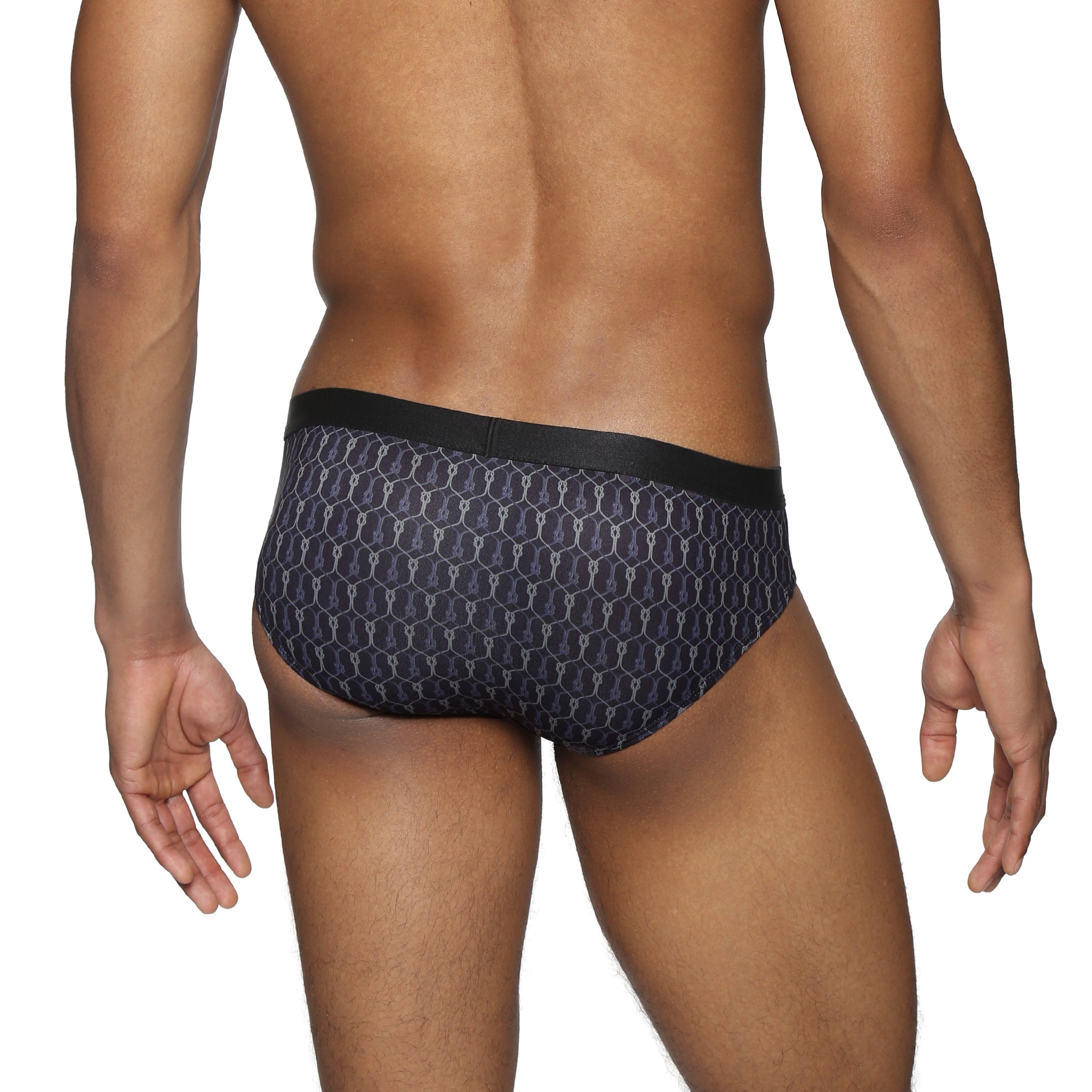 Black Sailor's Knot Printed Low Rise Brief - Parke & Ronen