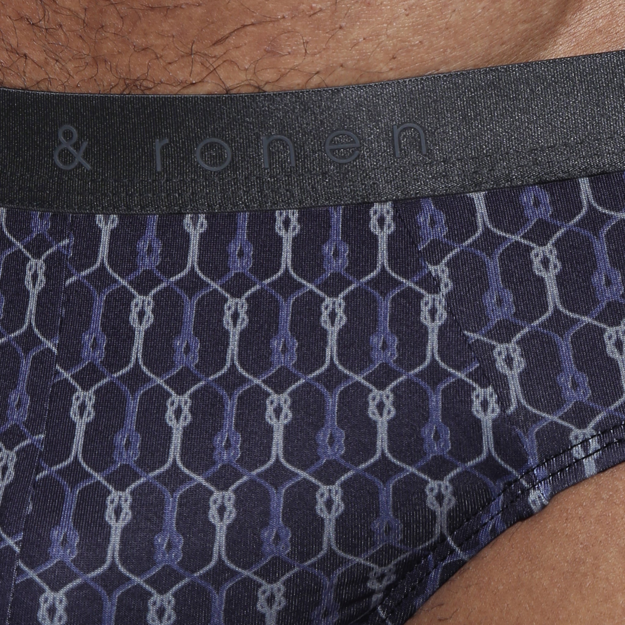 Black Sailor's Knot Printed Low Rise Brief - Parke & Ronen