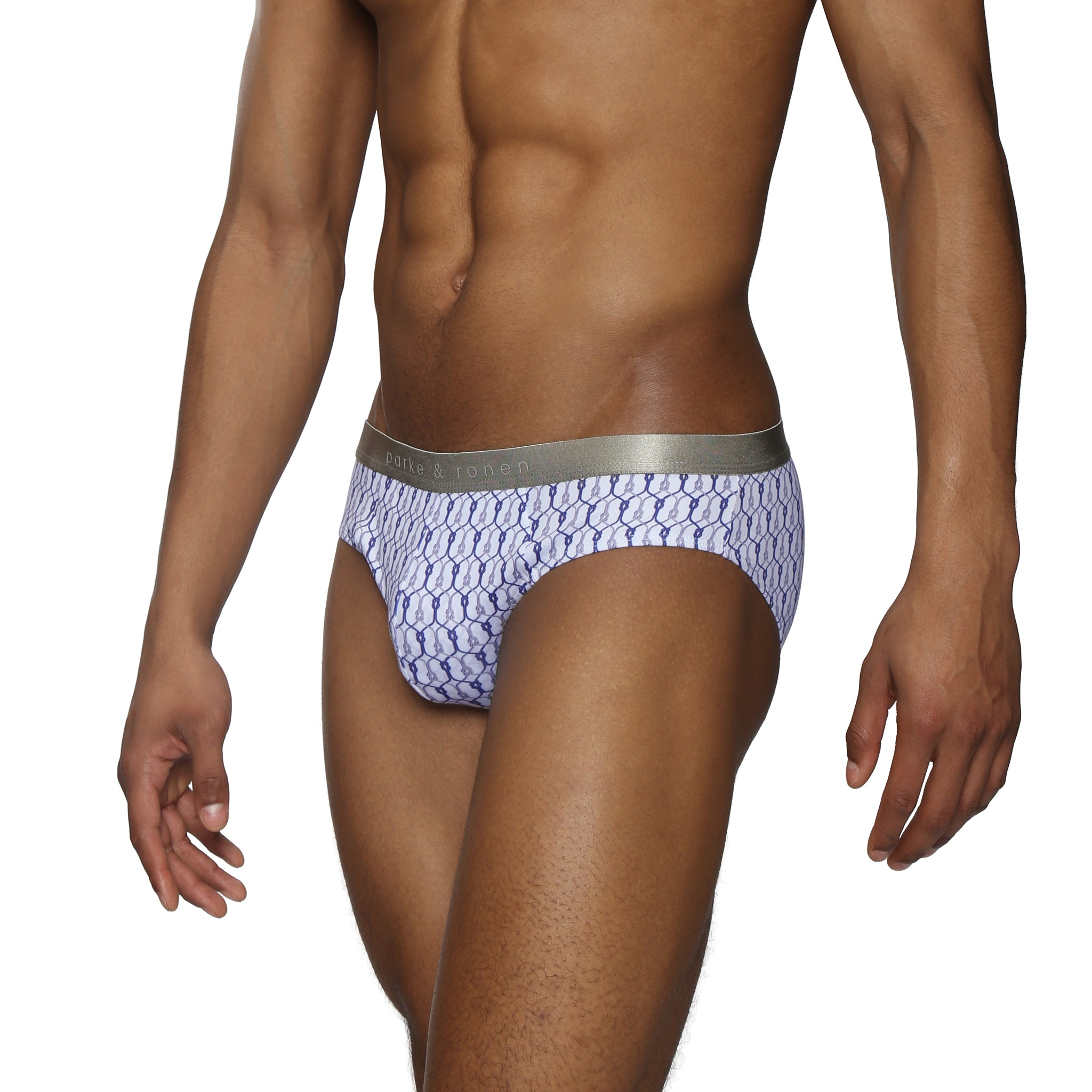Blue Sailor's Knot Printed Low Rise Brief - Parke & Ronen