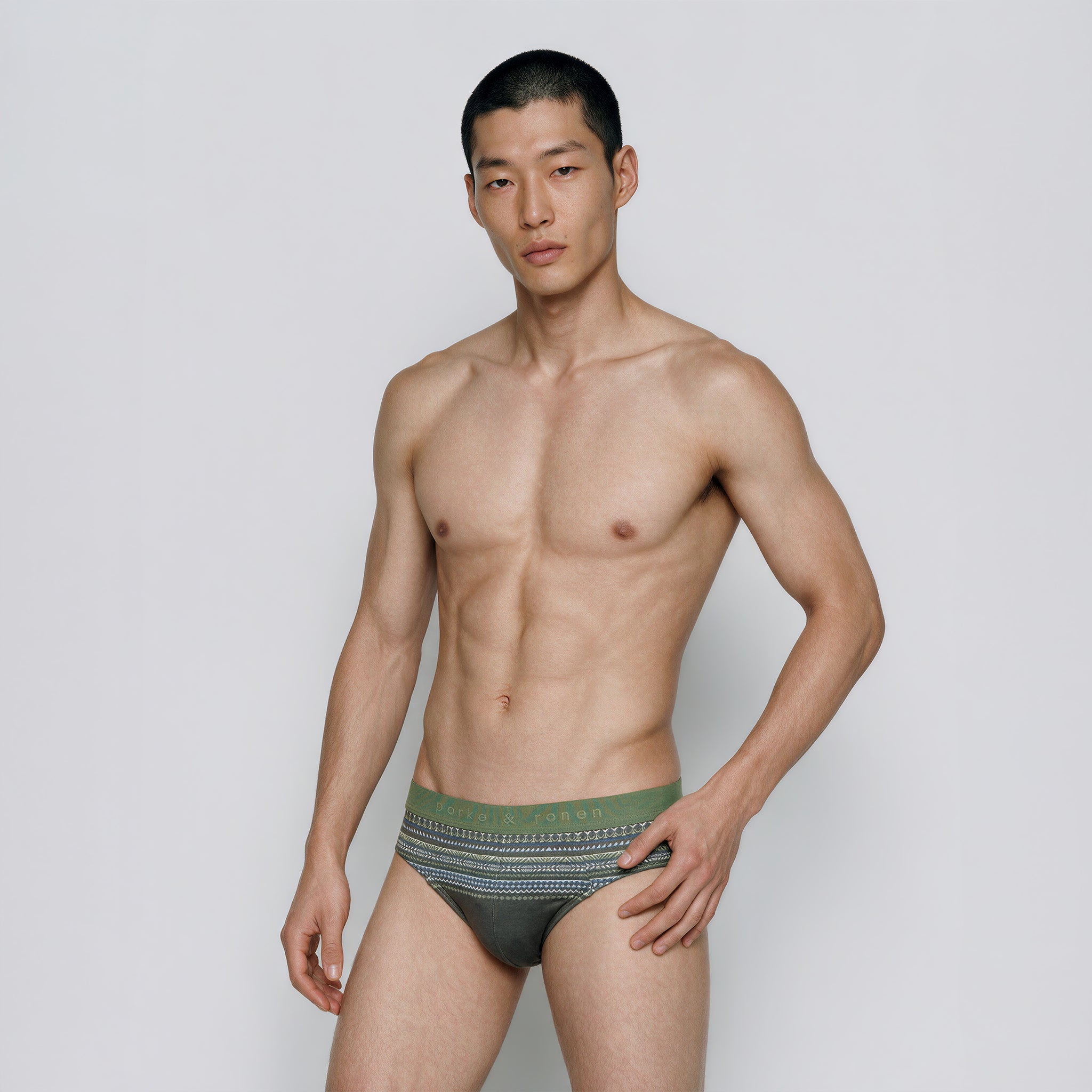 PR Design Co. Inc. Juniper Fair Isle printed low rise brief underwear in a festive patterned design