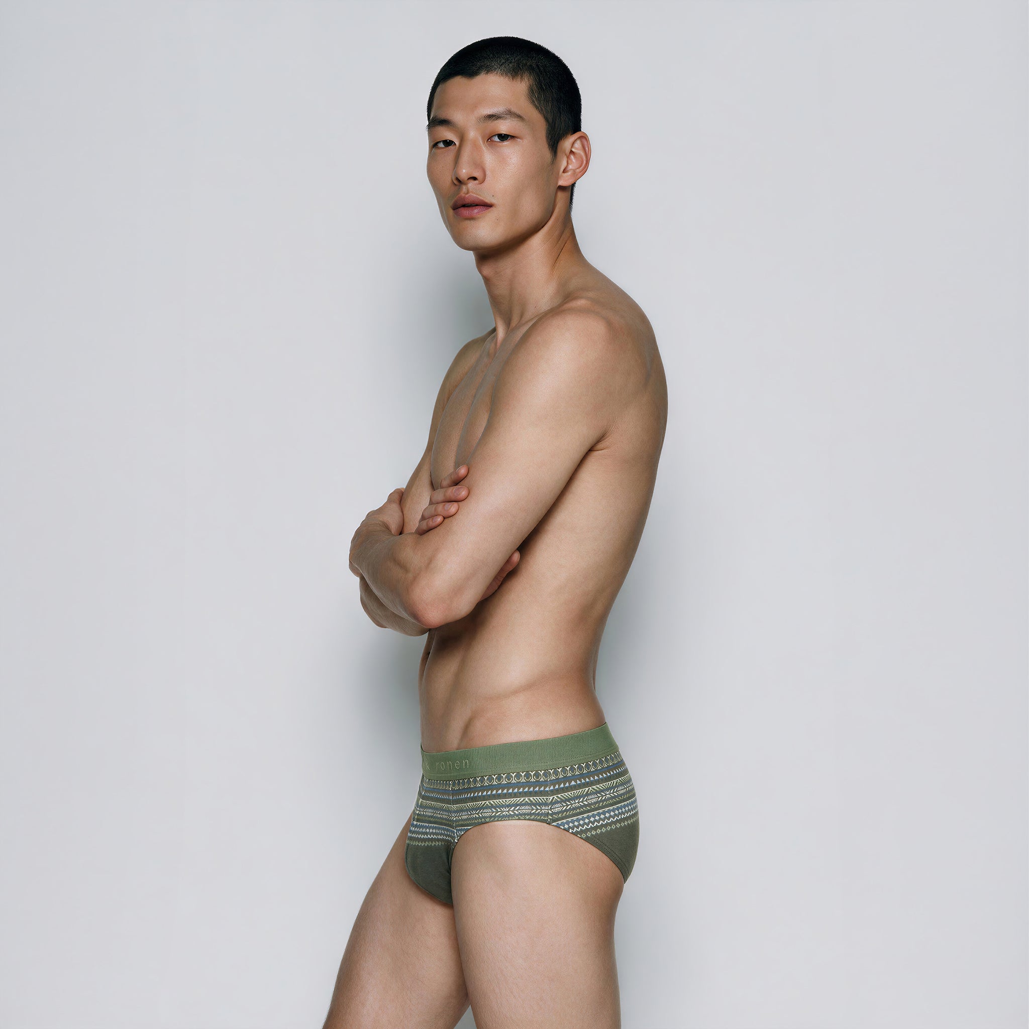 PR Design Co. Inc. Juniper Fair Isle printed low rise brief underwear in a festive patterned design