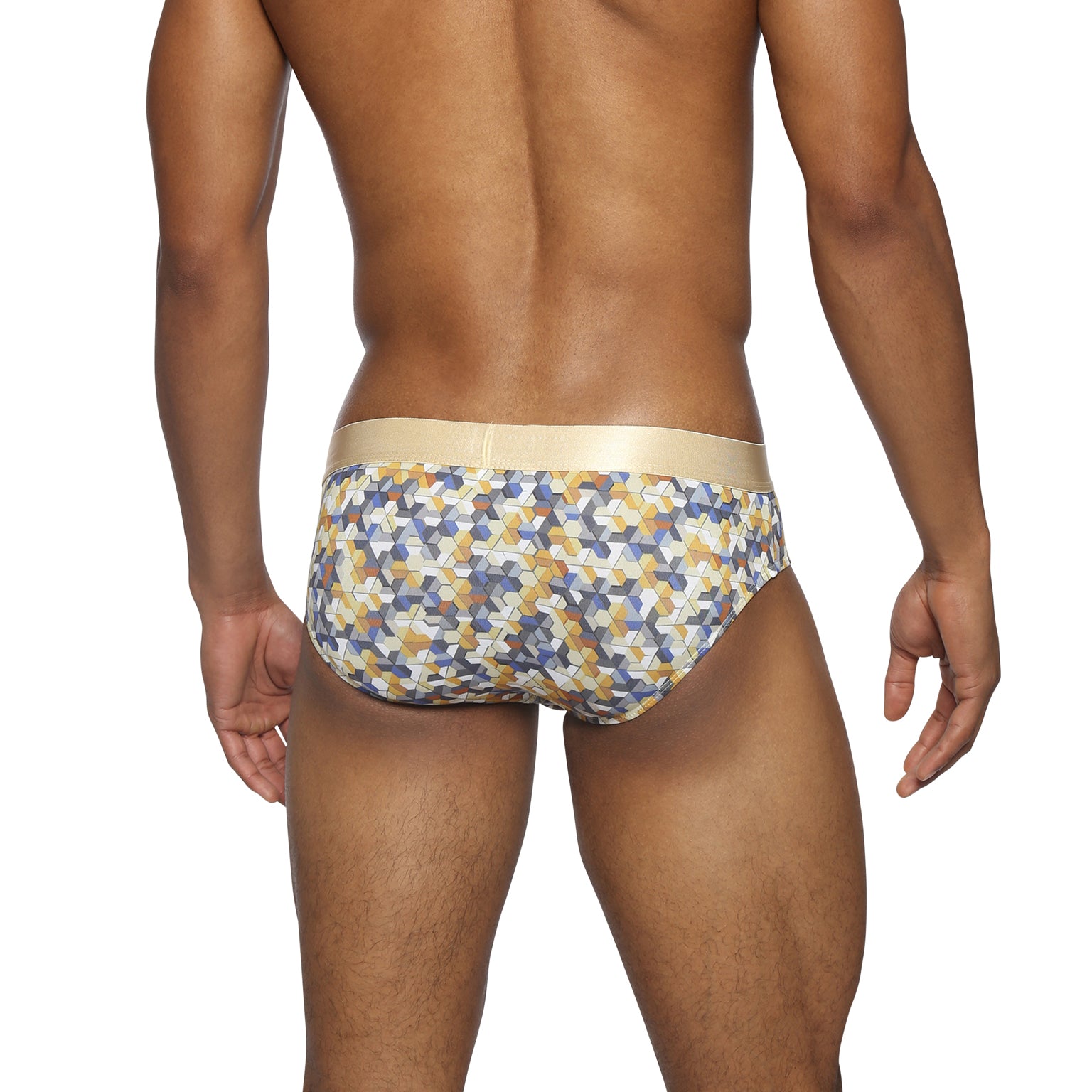NEW- Gold Honey Comb Printed Low Rise Brief