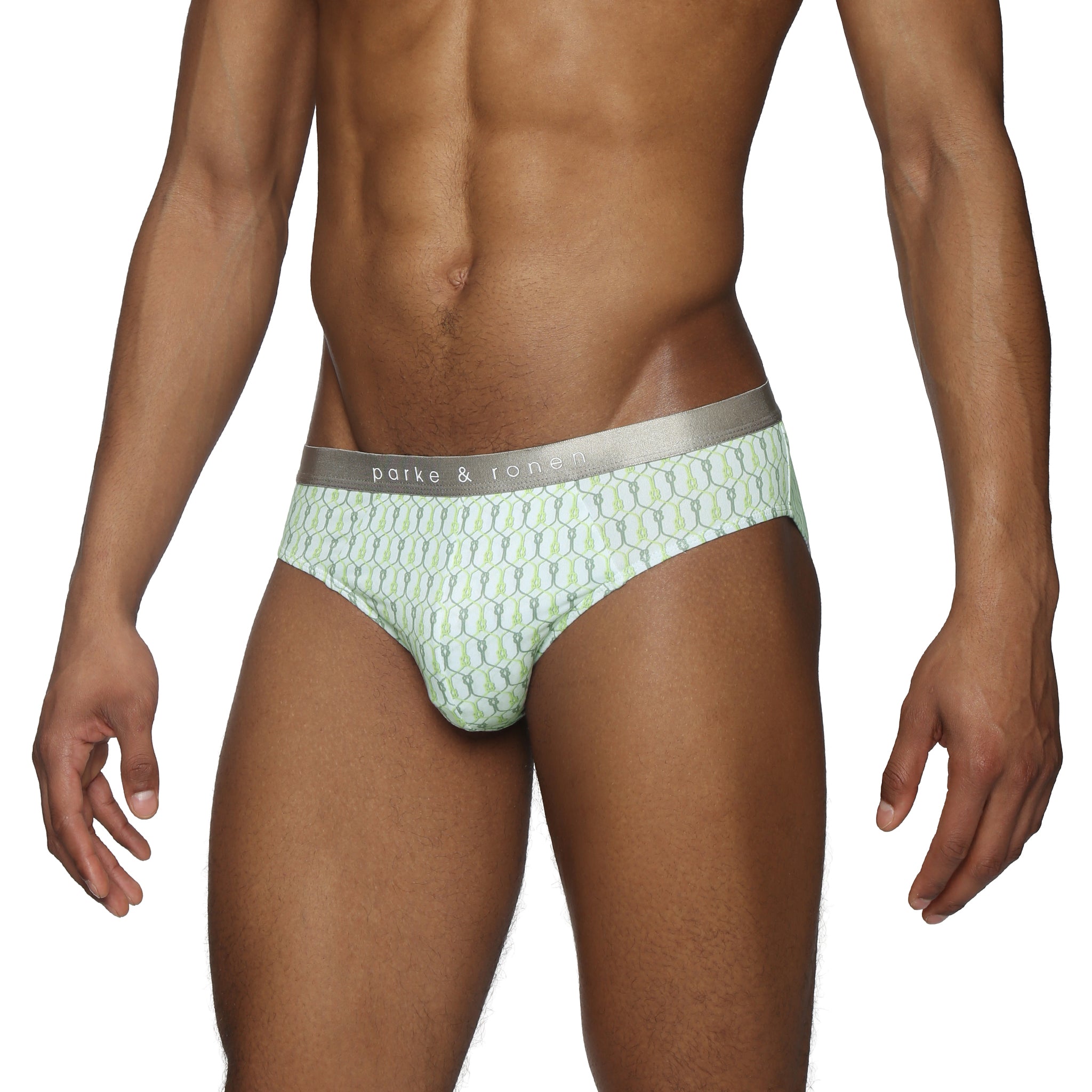 Lime Sailor's Knot Printed Low Rise Brief - Parke & Ronen