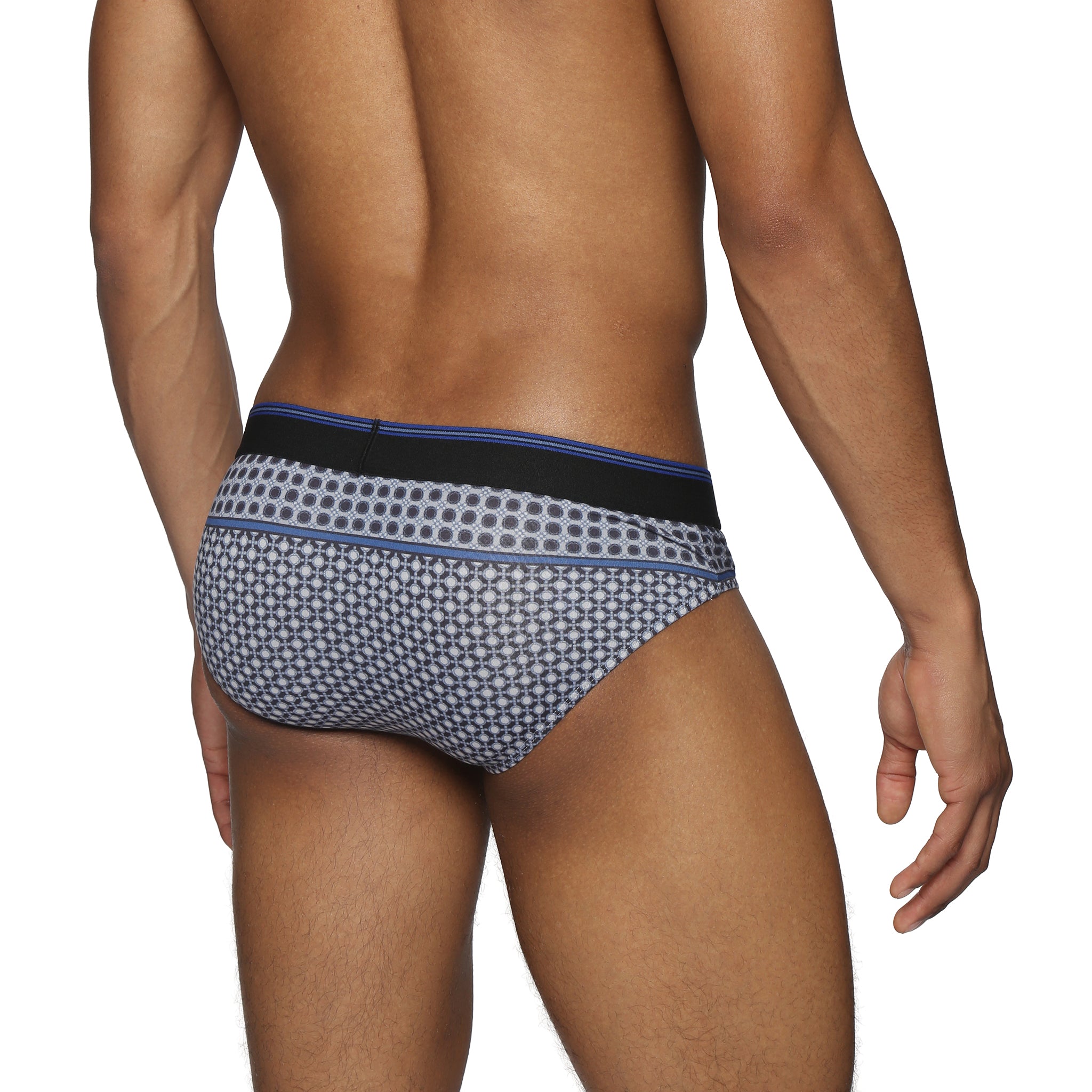 Midnight Lattice Printed Low Rise Brief - Parke & Ronen