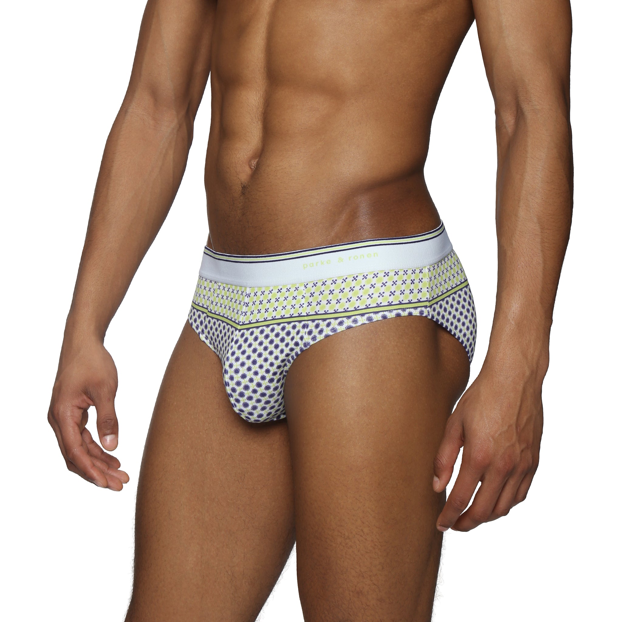 Zest Lattice Printed Low Rise Brief - Parke & Ronen