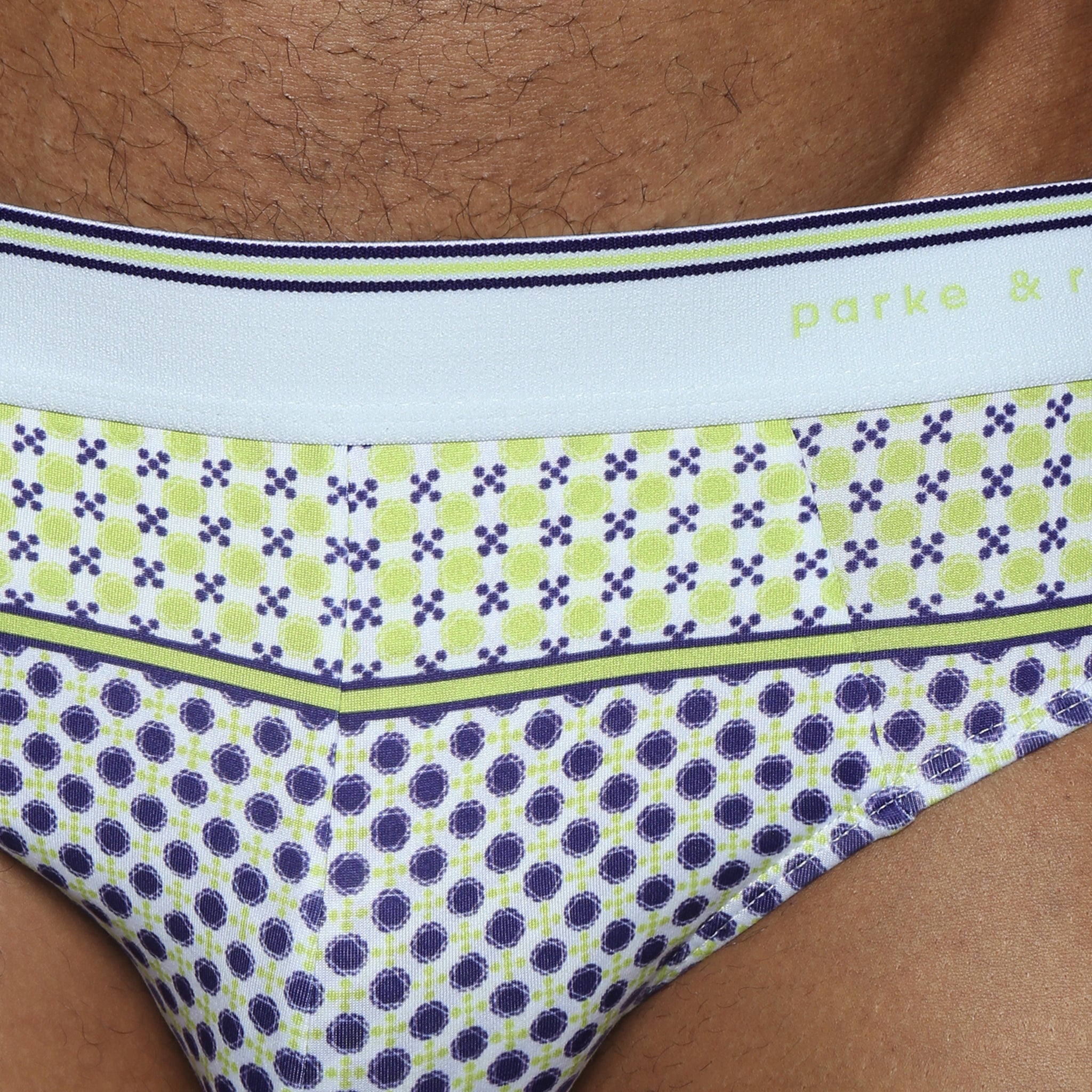 Zest Lattice Printed Low Rise Brief - Parke & Ronen