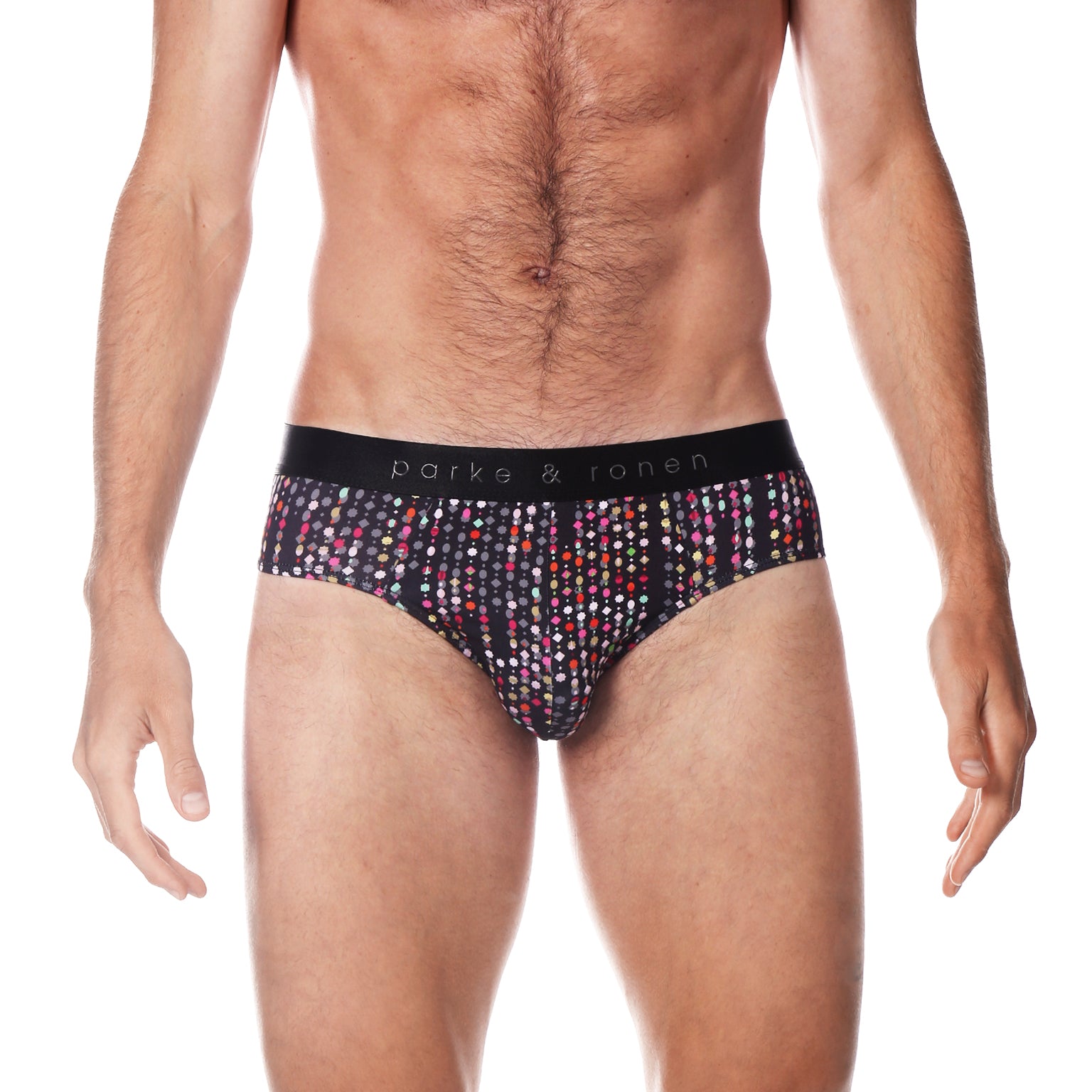 Jet Black Gala Print Low Rise Brief