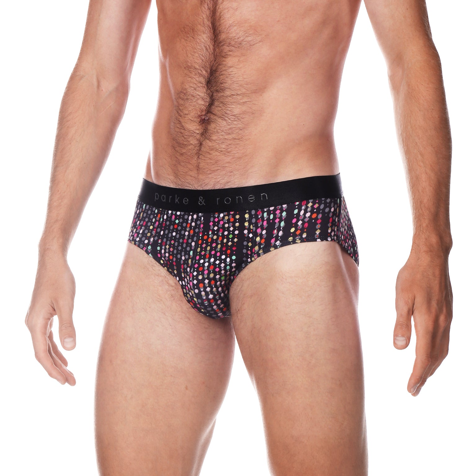 Jet Black Gala Print Low Rise Brief