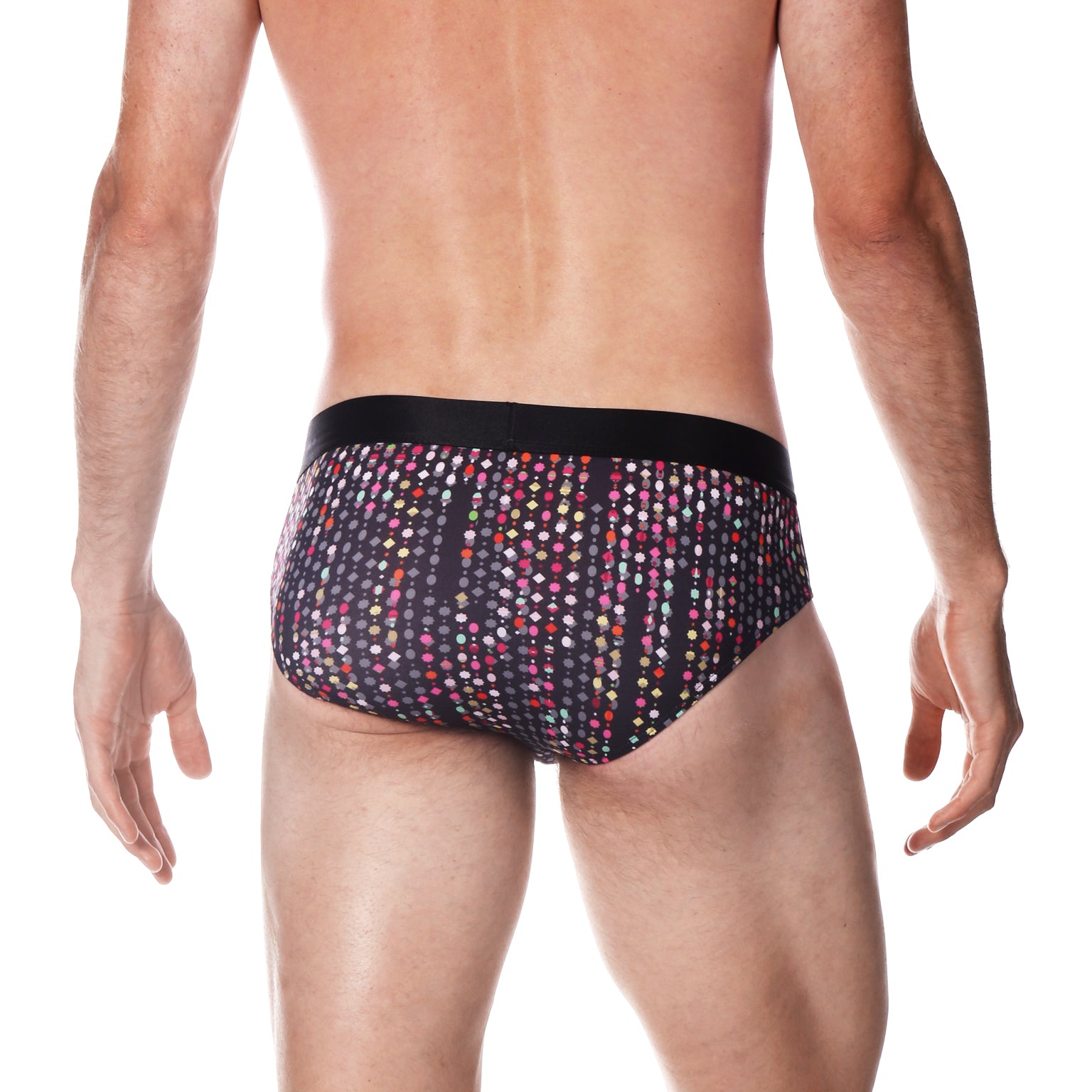 Jet Black Gala Print Low Rise Brief