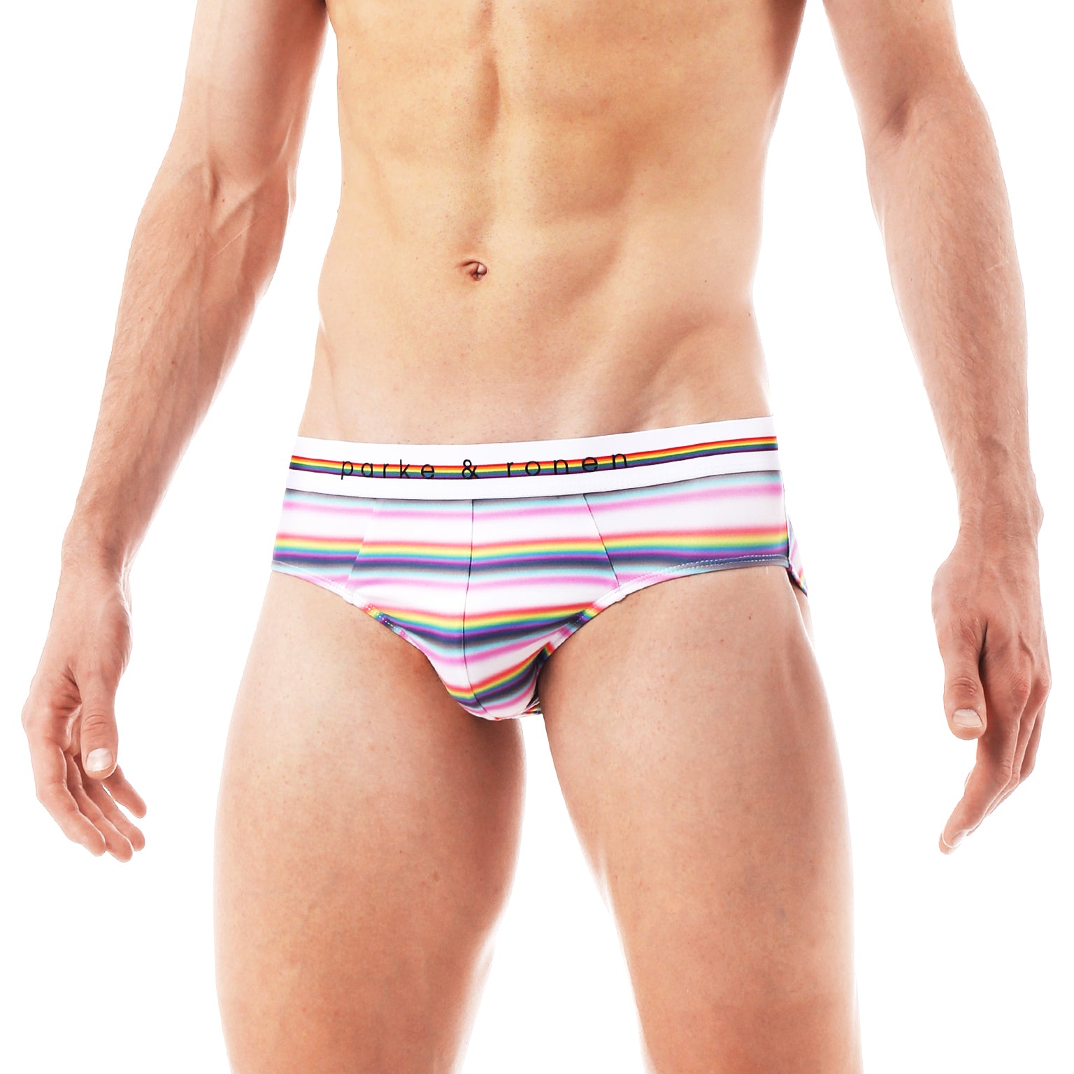 LIMITED PRIDE EDITION- White Prism Stripe Brief