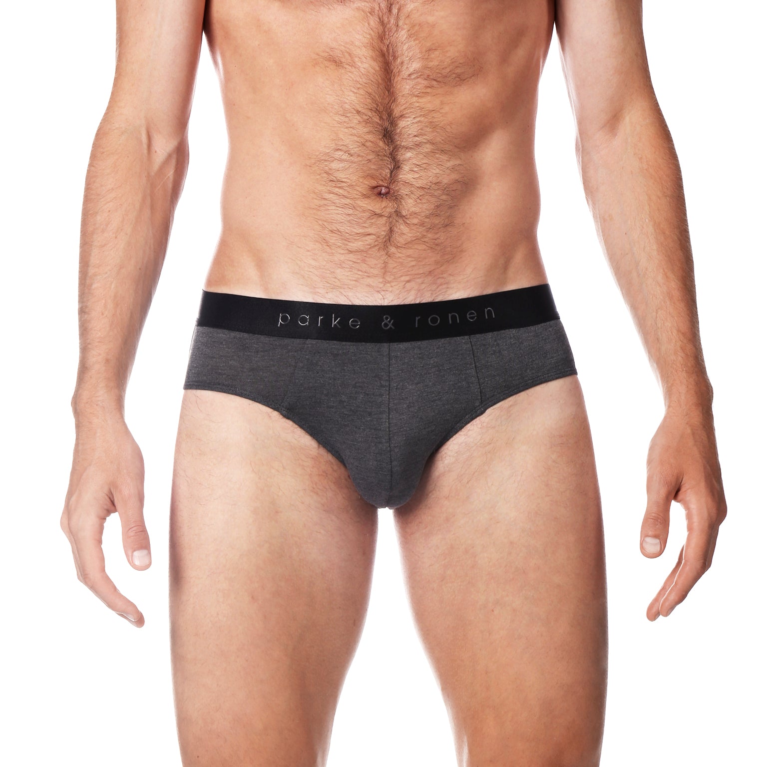 Heather Charcoal Solid Low Rise Brief