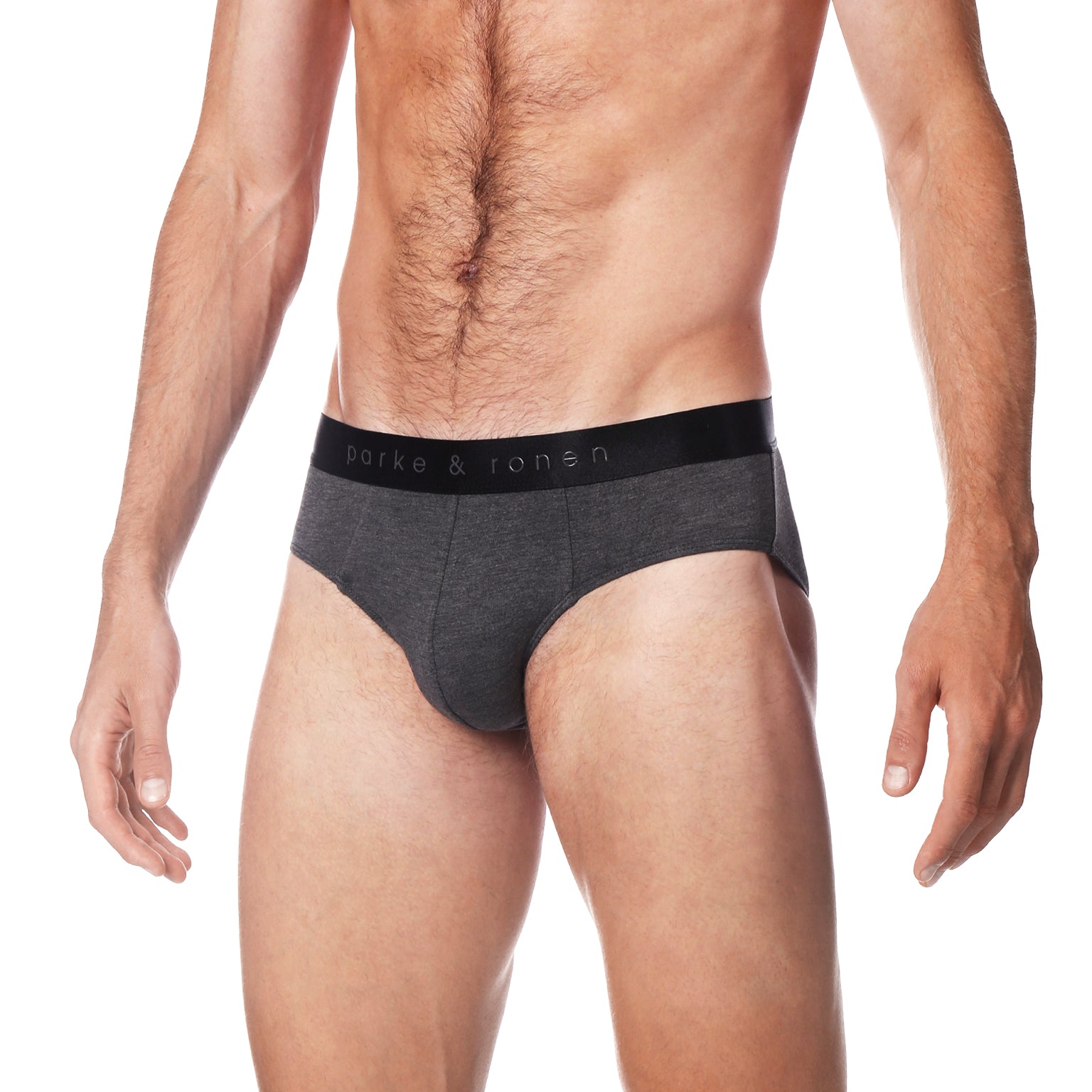 Heather Charcoal Solid Low Rise Brief