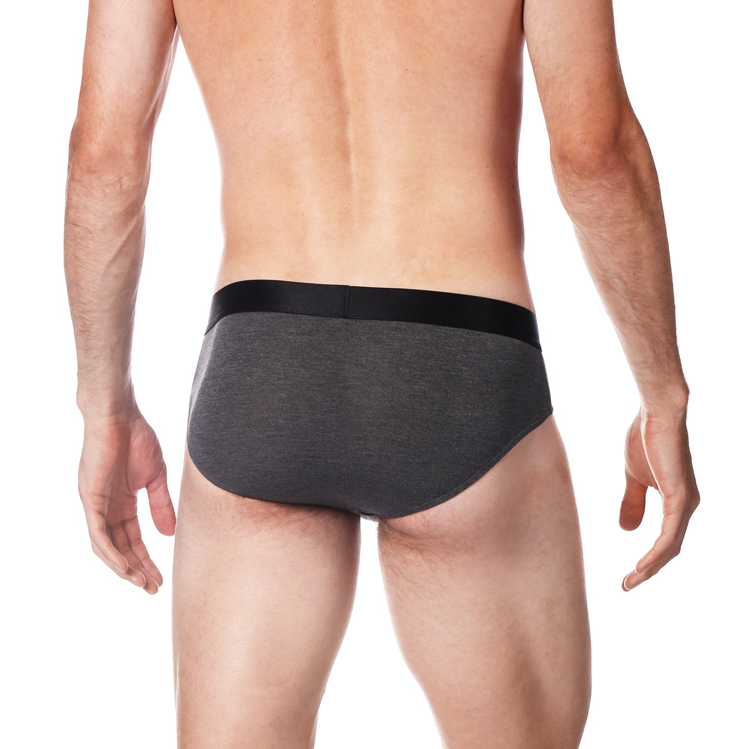 Heather Charcoal Solid Low Rise Brief