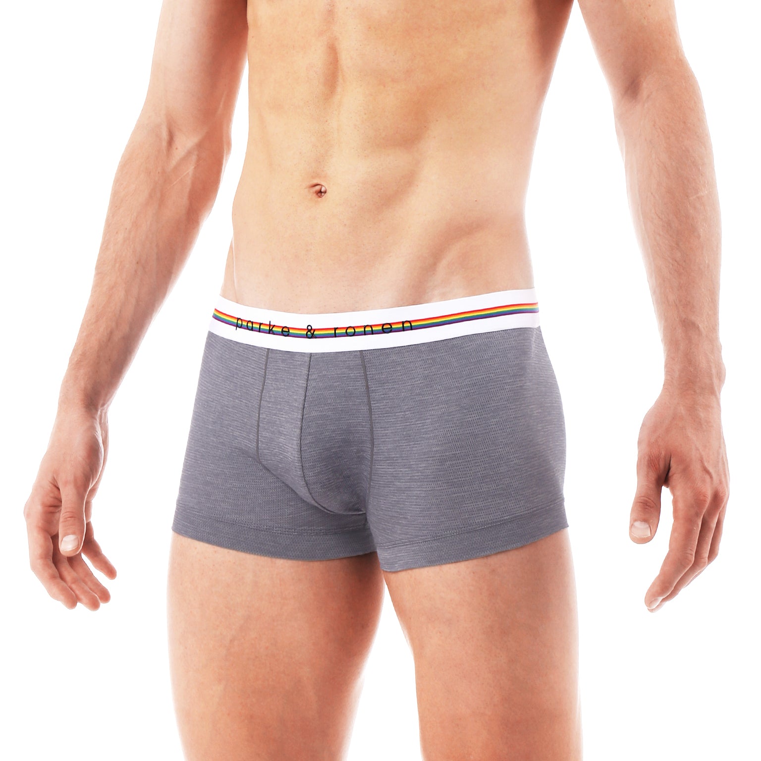 LIMITED PRIDE EDITION- Dove Grey Heather Mesh Low Rise Trunk