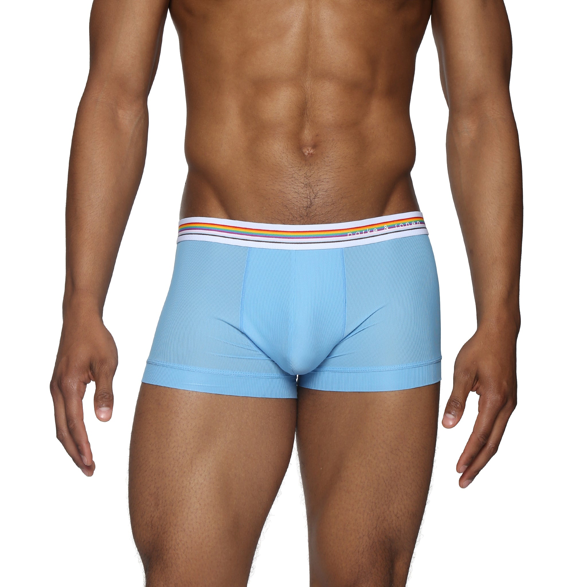 Sky Blue Boudoir Nylon Low Rise Trunk - Parke & Ronen
