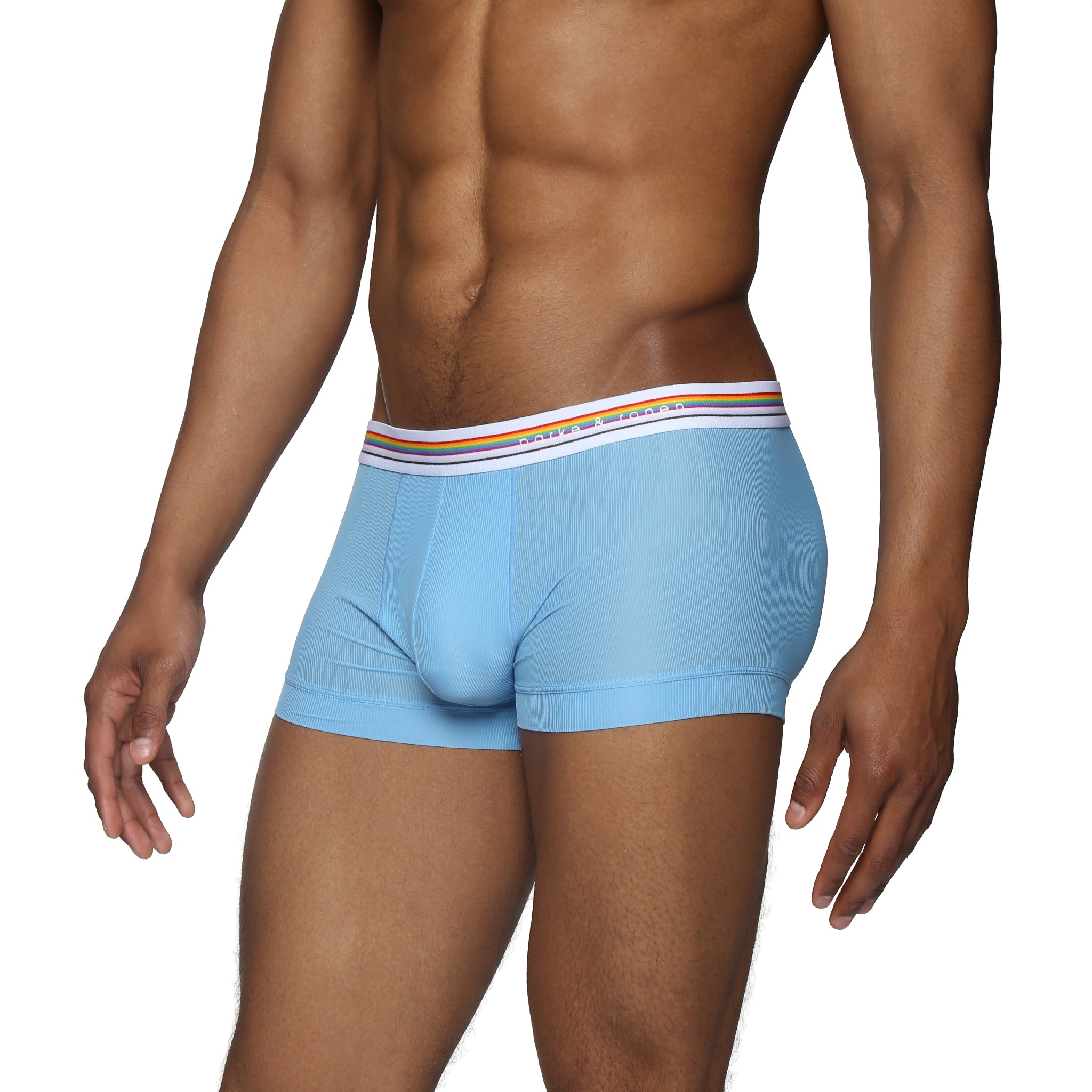 Sky Blue Boudoir Nylon Low Rise Trunk - Parke & Ronen
