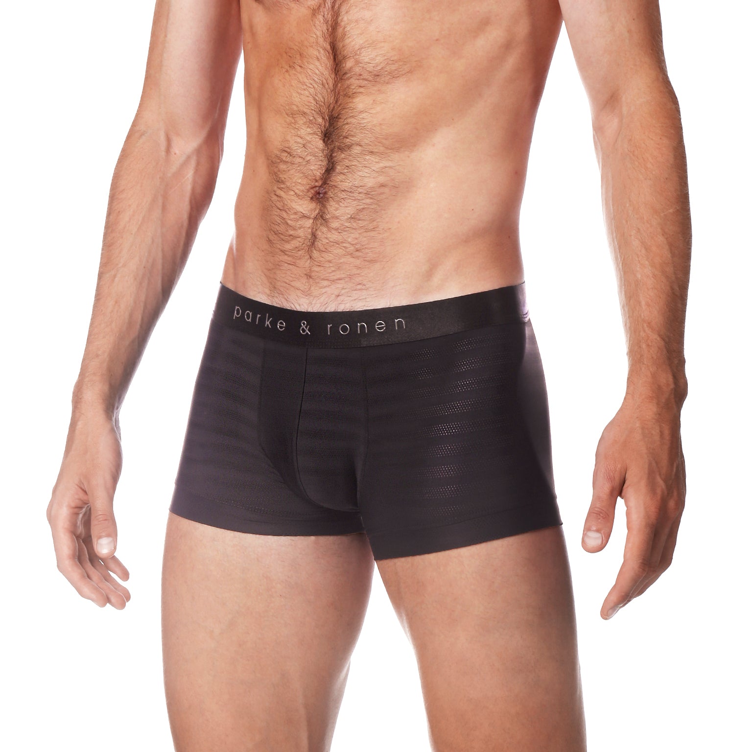 NEW ARRIVAL- Black Nylon Pointelle Low Rise Trunk