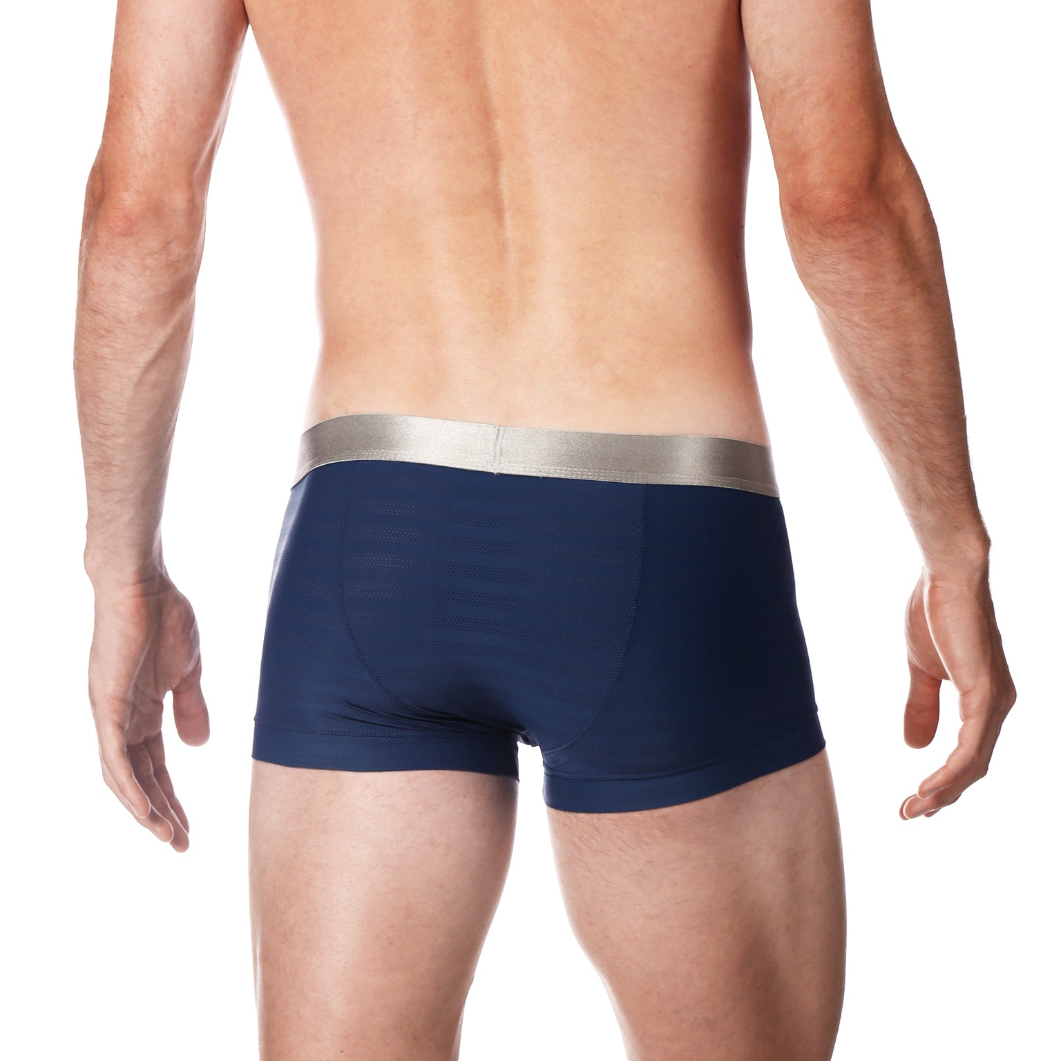 Mako Blue Nylon Pointelle Low Rise Trunk