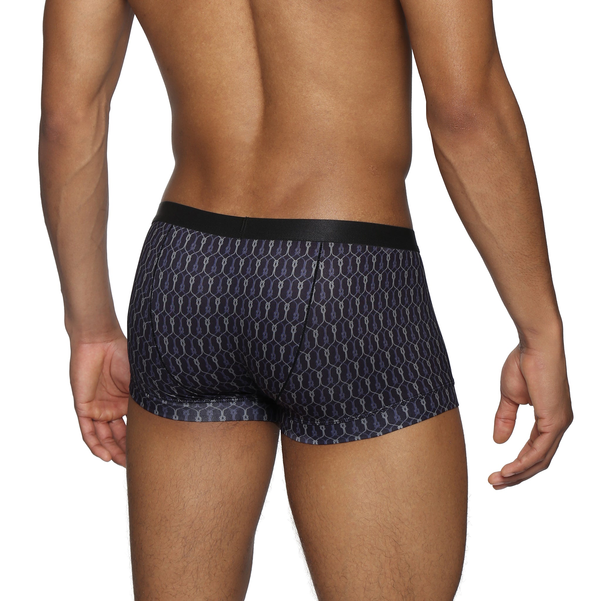 Black Sailor's Knot Printed Low Rise Trunk - Parke & Ronen