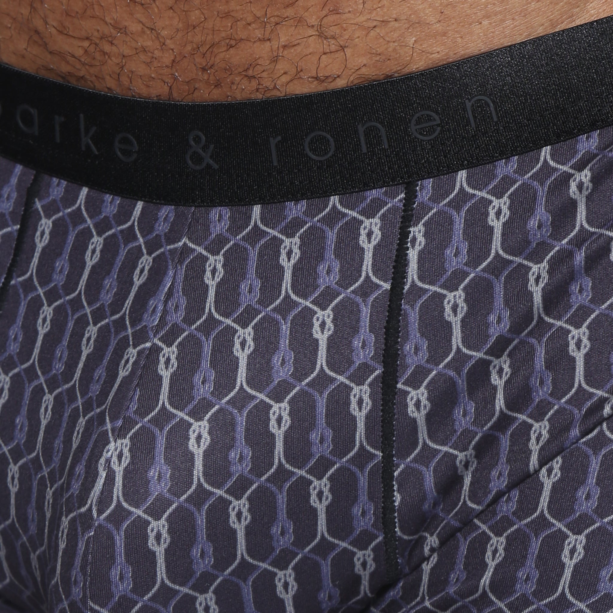 Black Sailor's Knot Printed Low Rise Trunk - Parke & Ronen