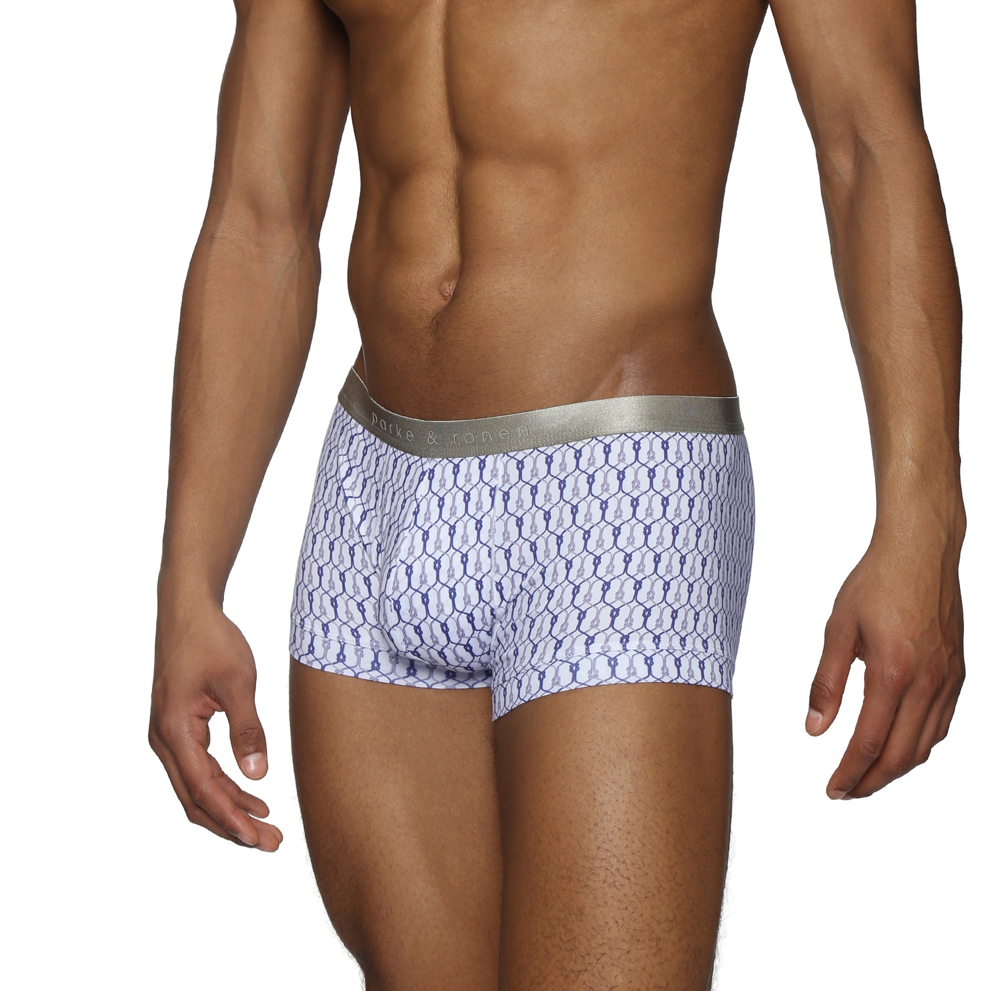 Blue Sailor's Knot Printed Low Rise Trunk - Parke & Ronen