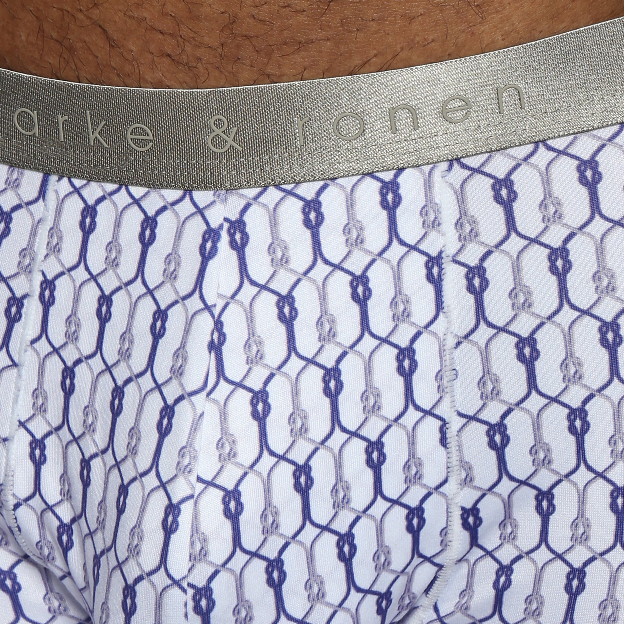 Blue Sailor's Knot Printed Low Rise Trunk - Parke & Ronen