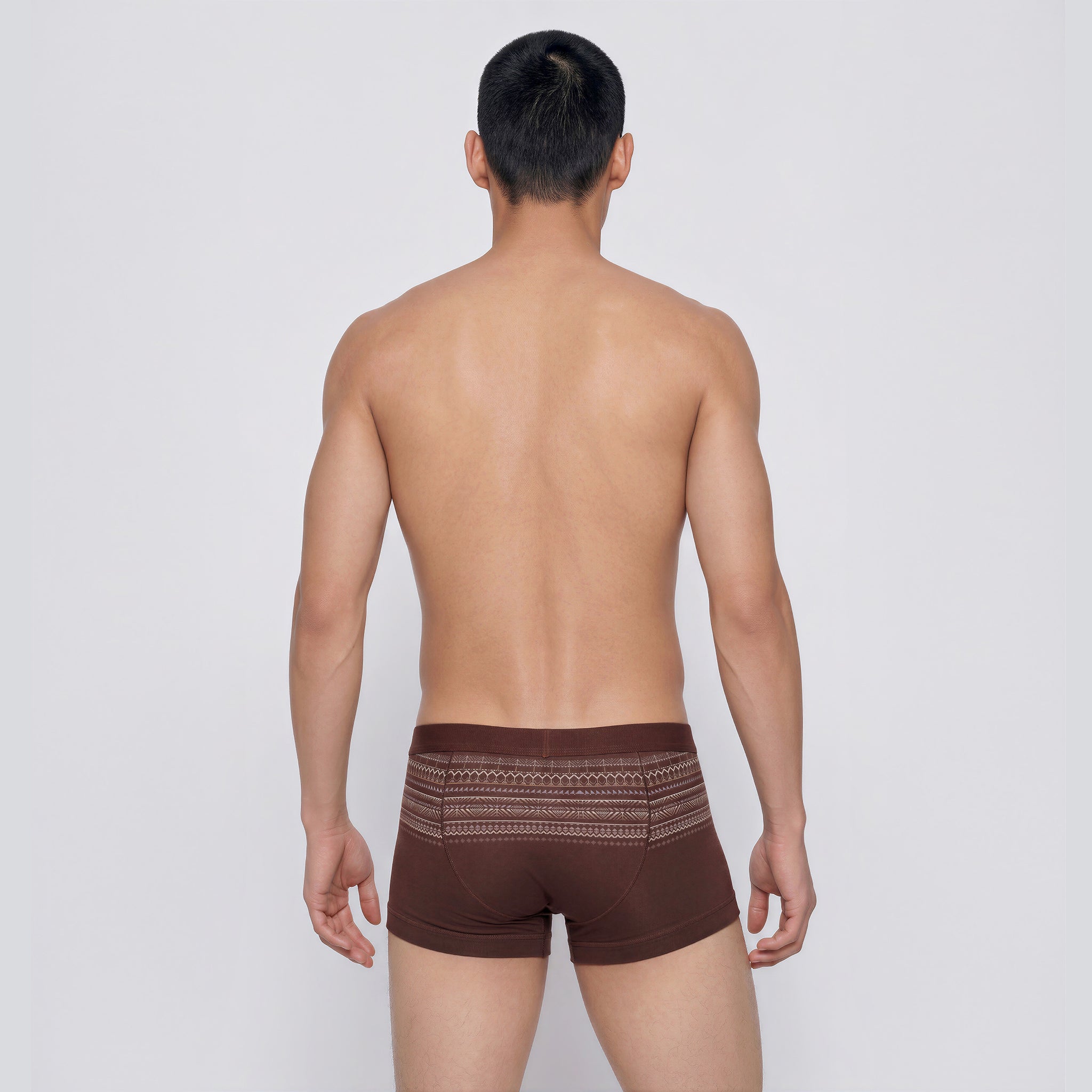 NEW- Mahogany Fair Isle Printed Low Rise Trunk