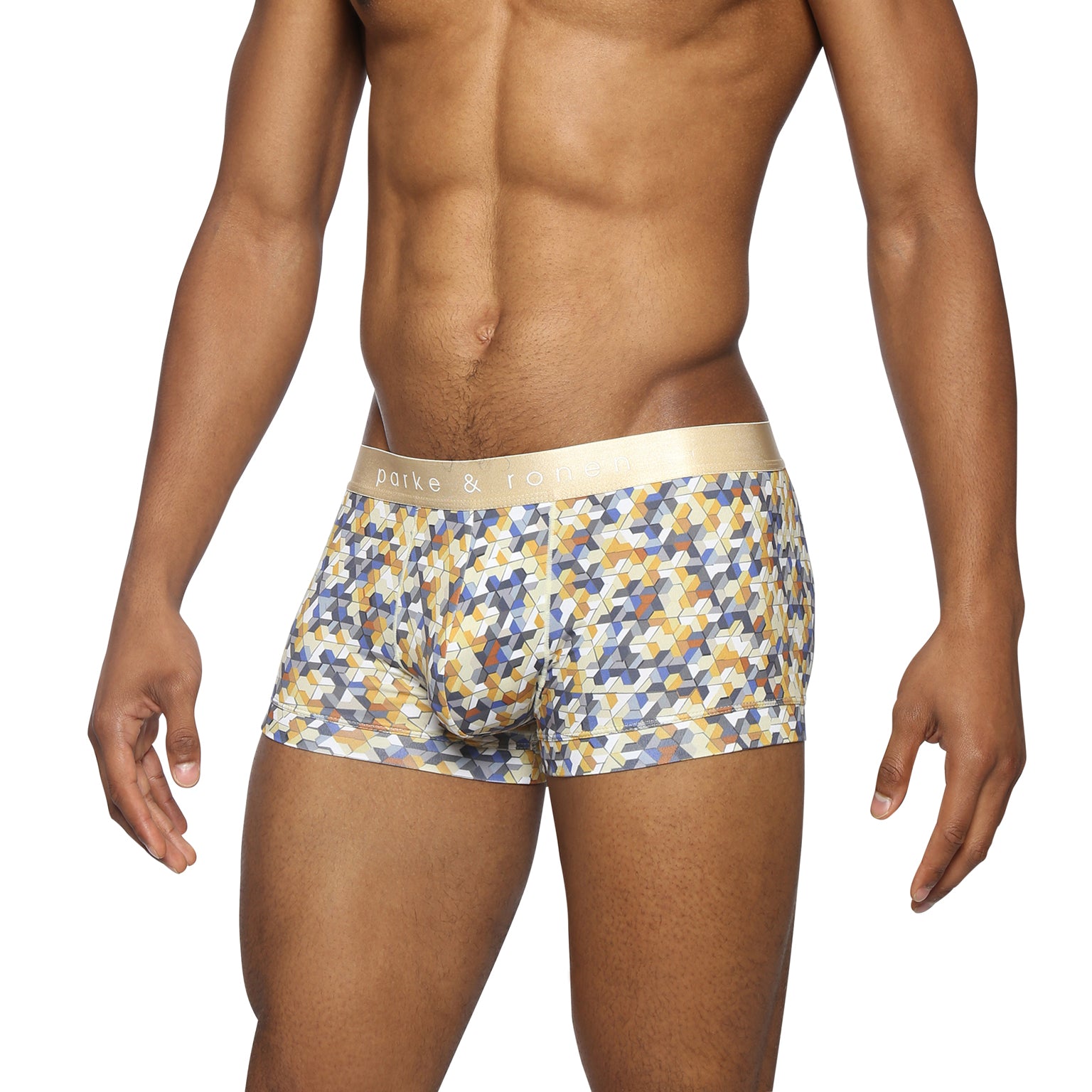 NEW- Gold Honey Comb Printed Low Rise Trunk