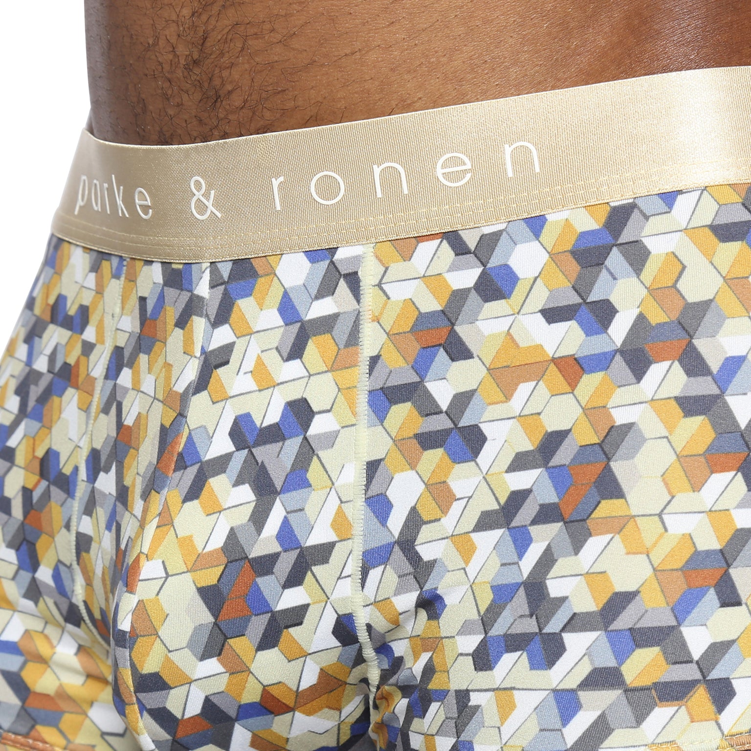 NEW- Gold Honey Comb Printed Low Rise Trunk