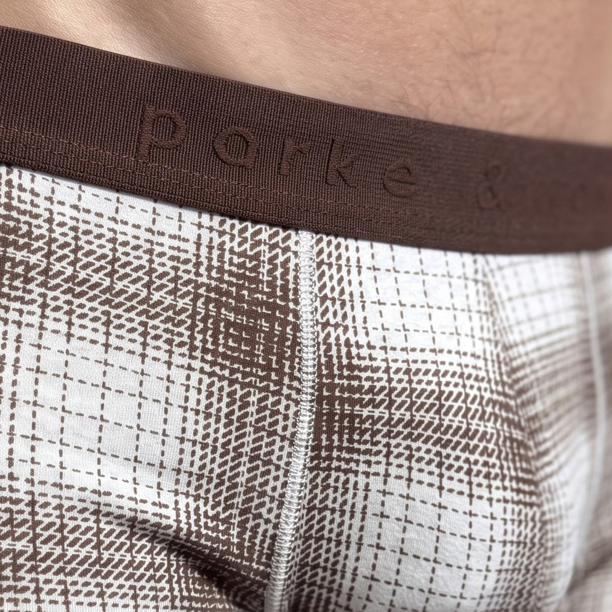 NEW- Mahogany Harris Check Printed Low Rise Trunk