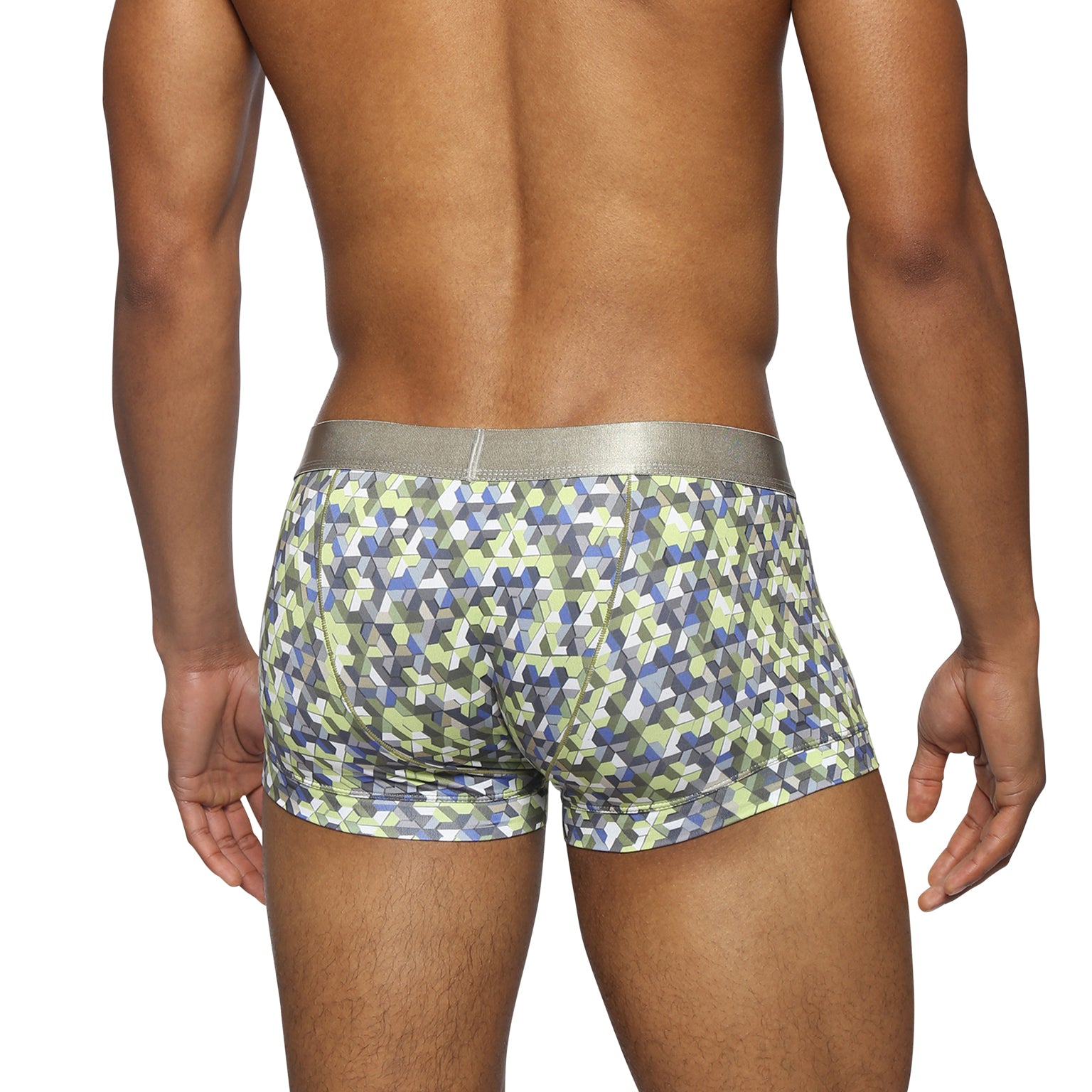 NEW- Lime Honey Comb Printed Low Rise Trunk