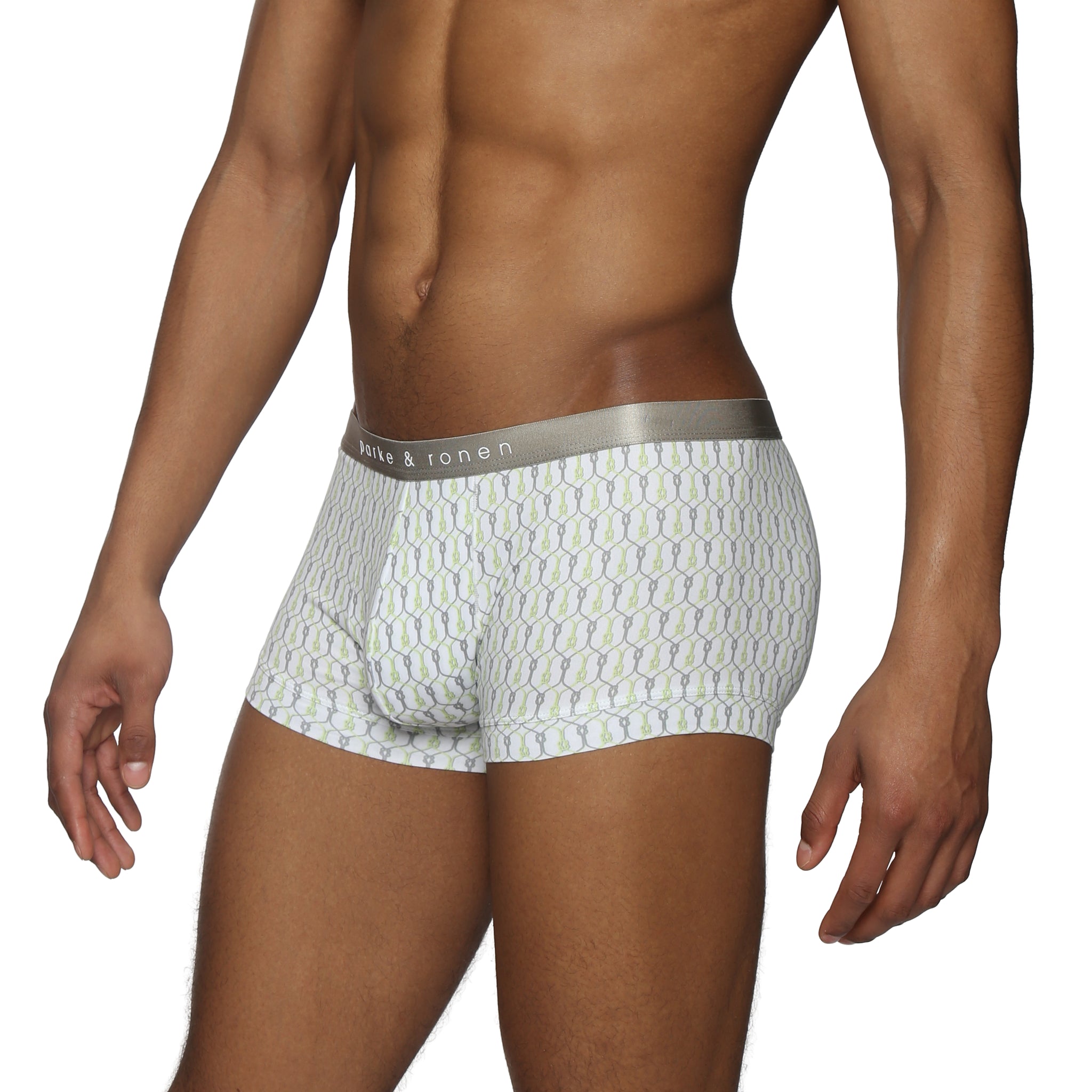 Lime Sailor's Knot Printed Low Rise Trunk - Parke & Ronen