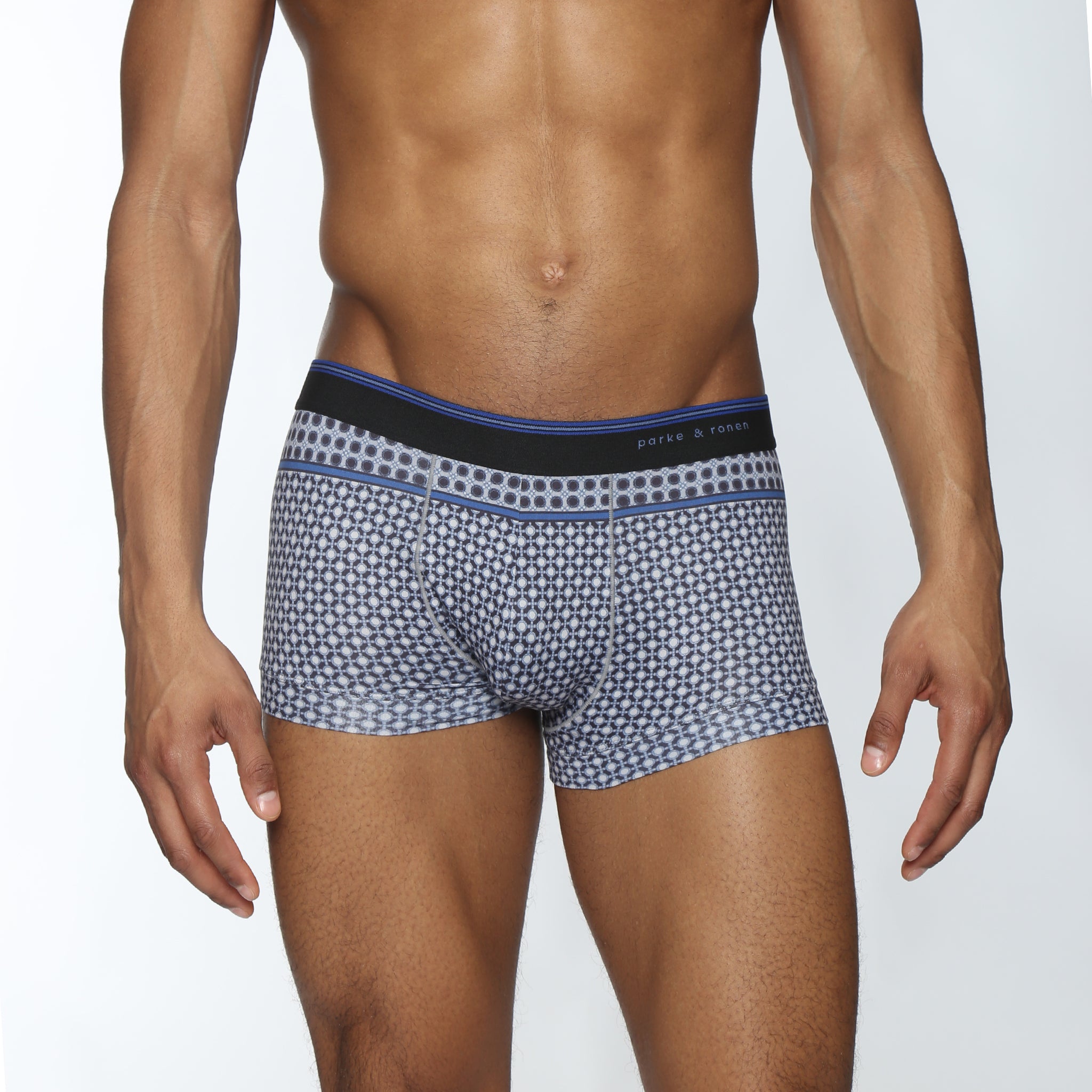 Midnight Lattice Printed Low Rise Trunk - Parke & Ronen