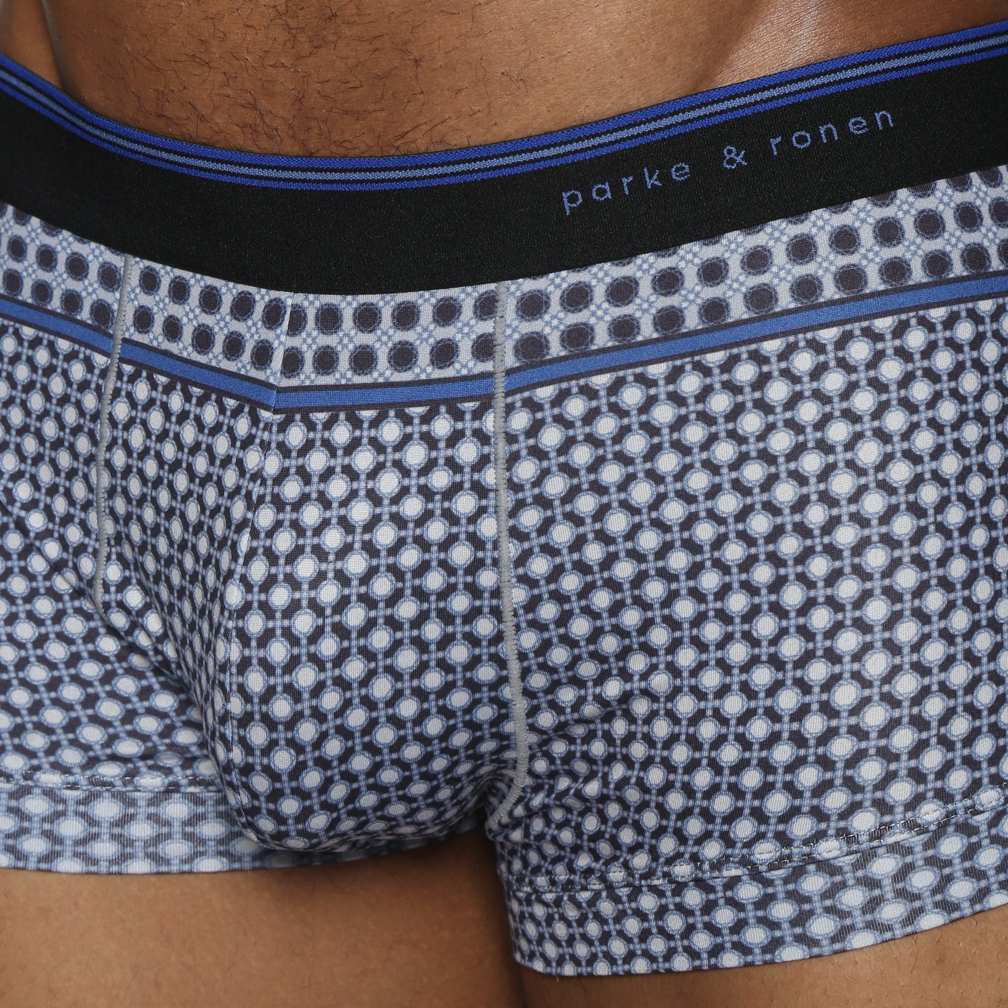 Midnight Lattice Printed Low Rise Trunk - Parke & Ronen