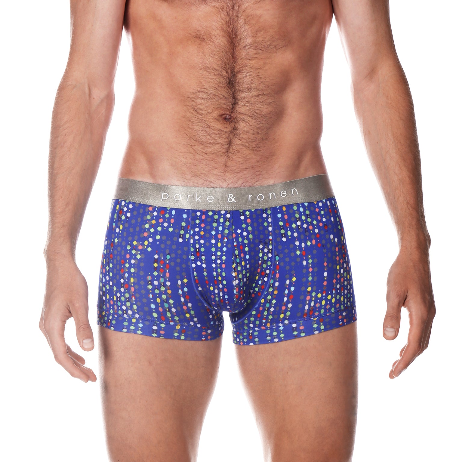 Royal Blue Gala Print Low Rise Trunk