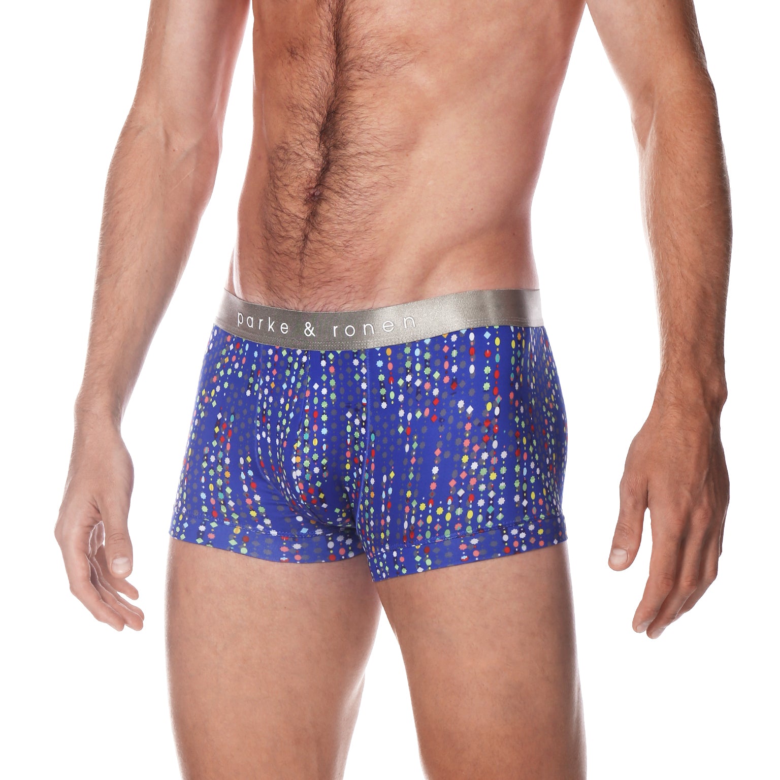 Royal Blue Gala Print Low Rise Trunk