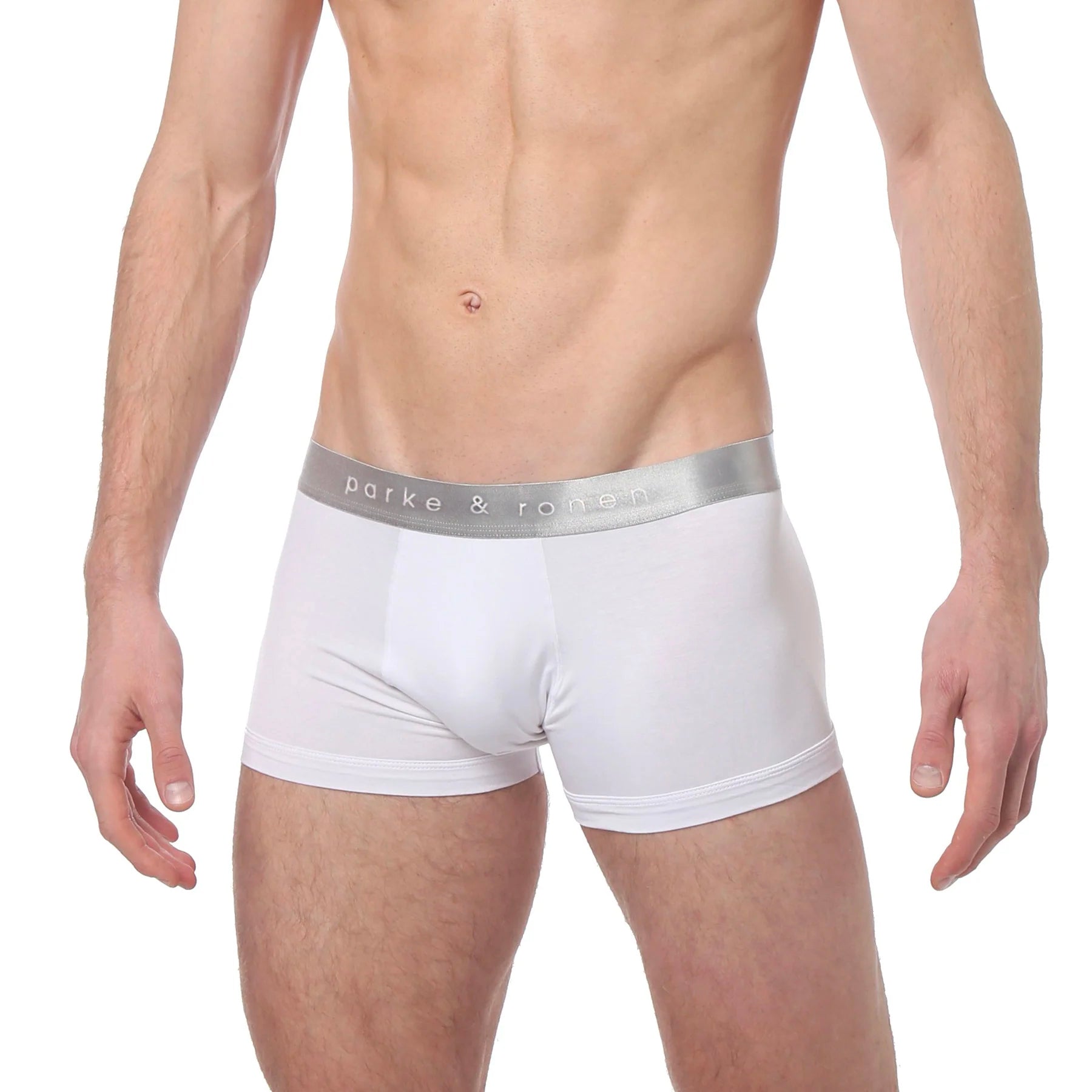 White Solid Low Rise Trunk