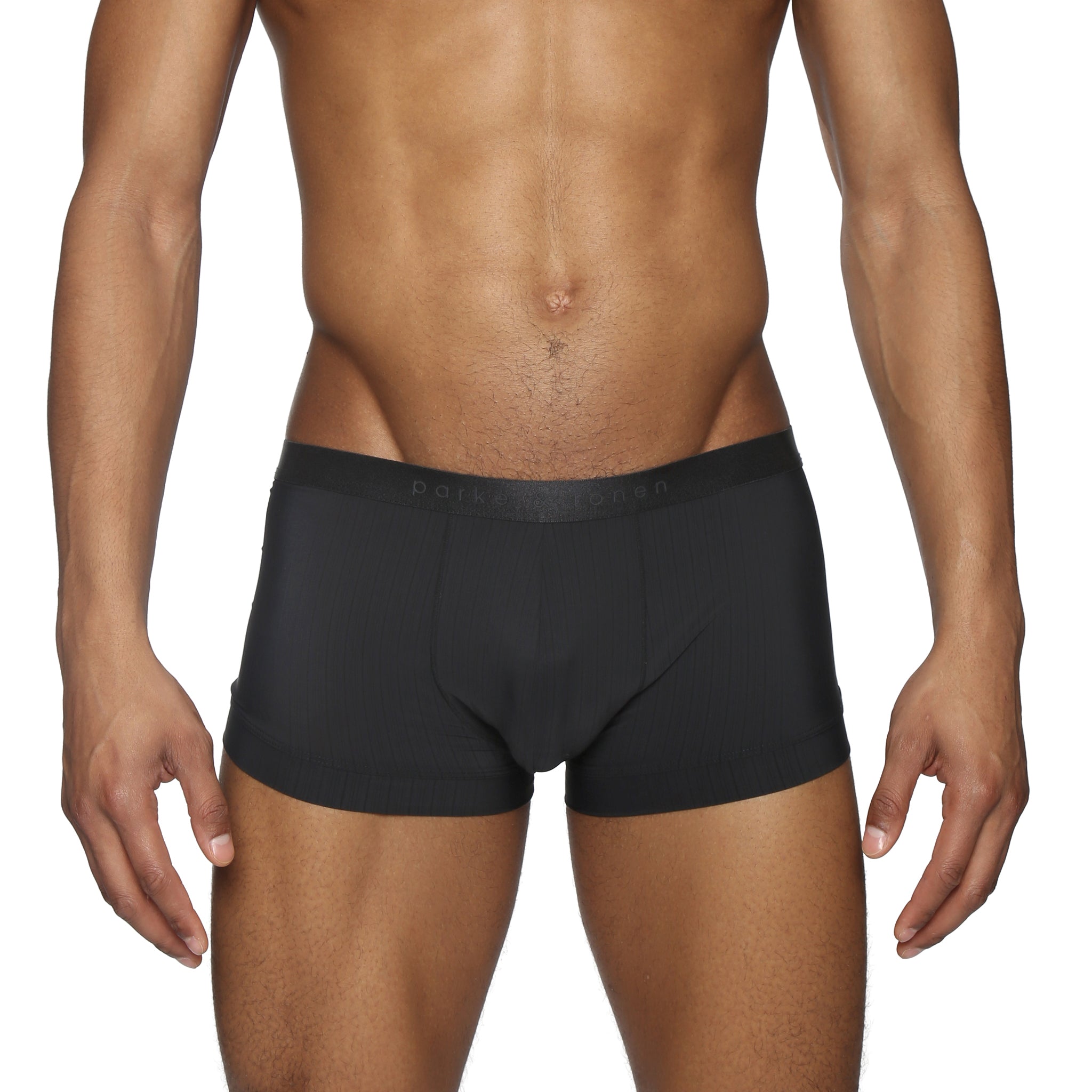 Black Coastal Nylon Low Rise Trunk - Parke & Ronen