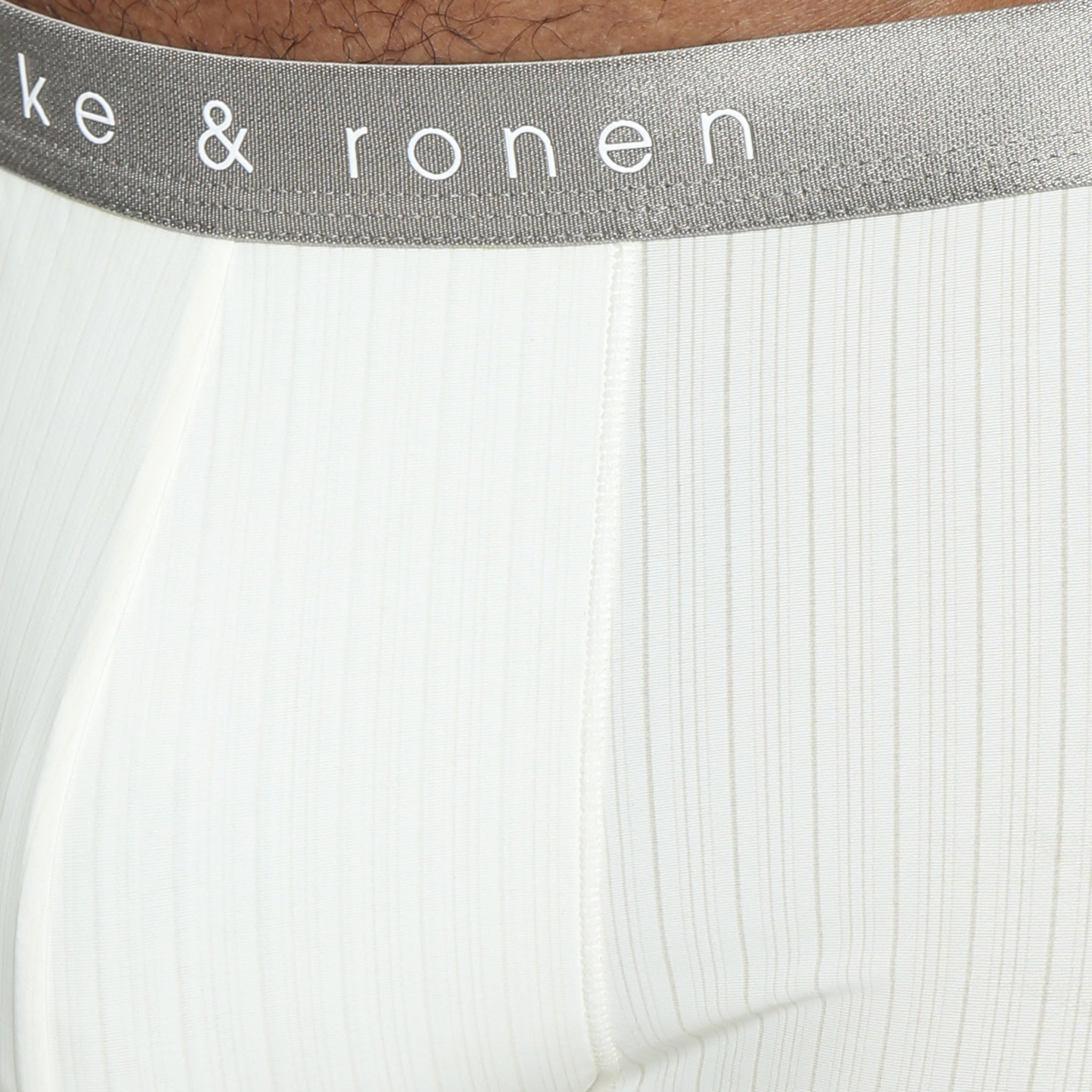 Soft White Coastal Nylon Low Rise Trunk - Parke & Ronen