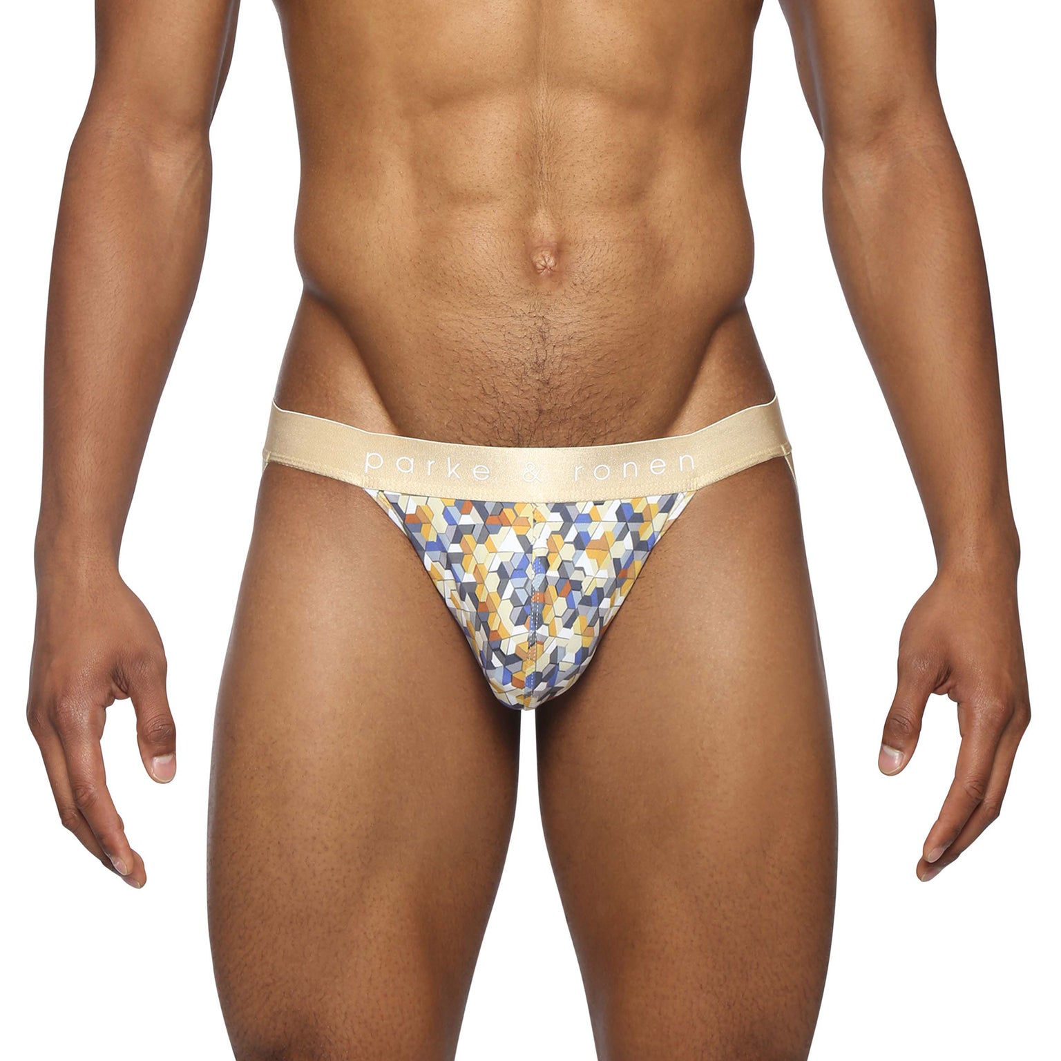 NEW- Gold Honey Comb Printed Jock Strap