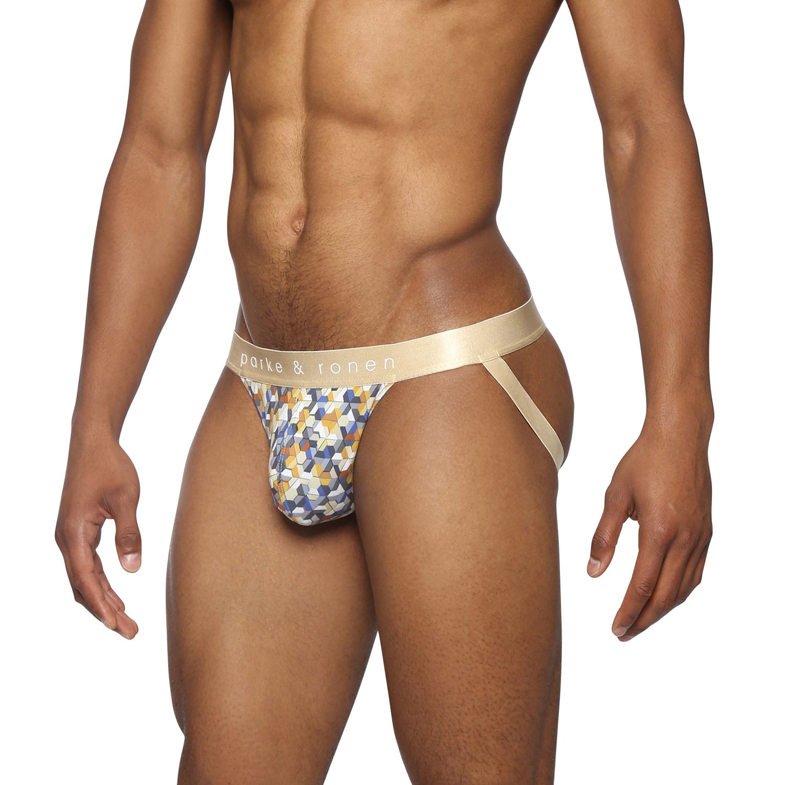 NEW- Gold Honey Comb Printed Jock Strap