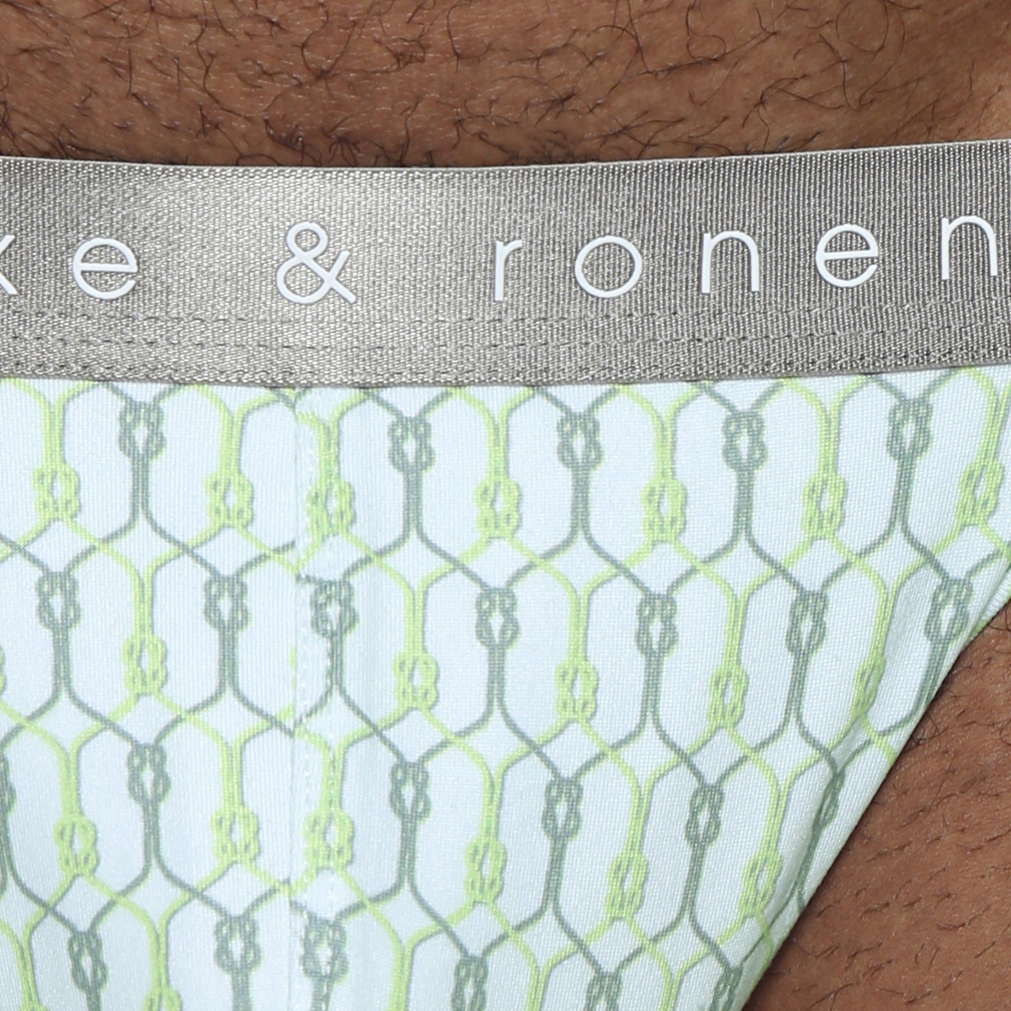 Lime Sailor's Knot Printed Thong - Parke & Ronen