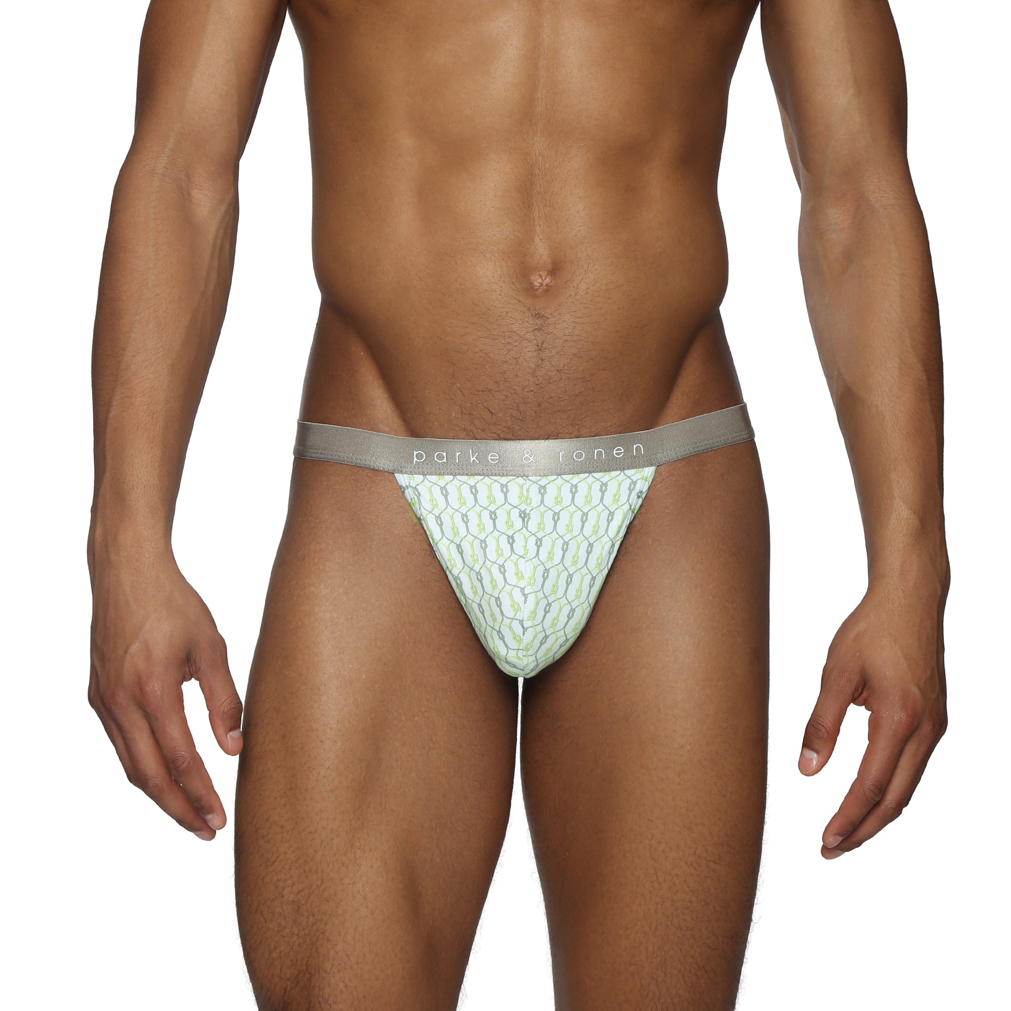 Lime Sailor's Knot Printed Thong - Parke & Ronen