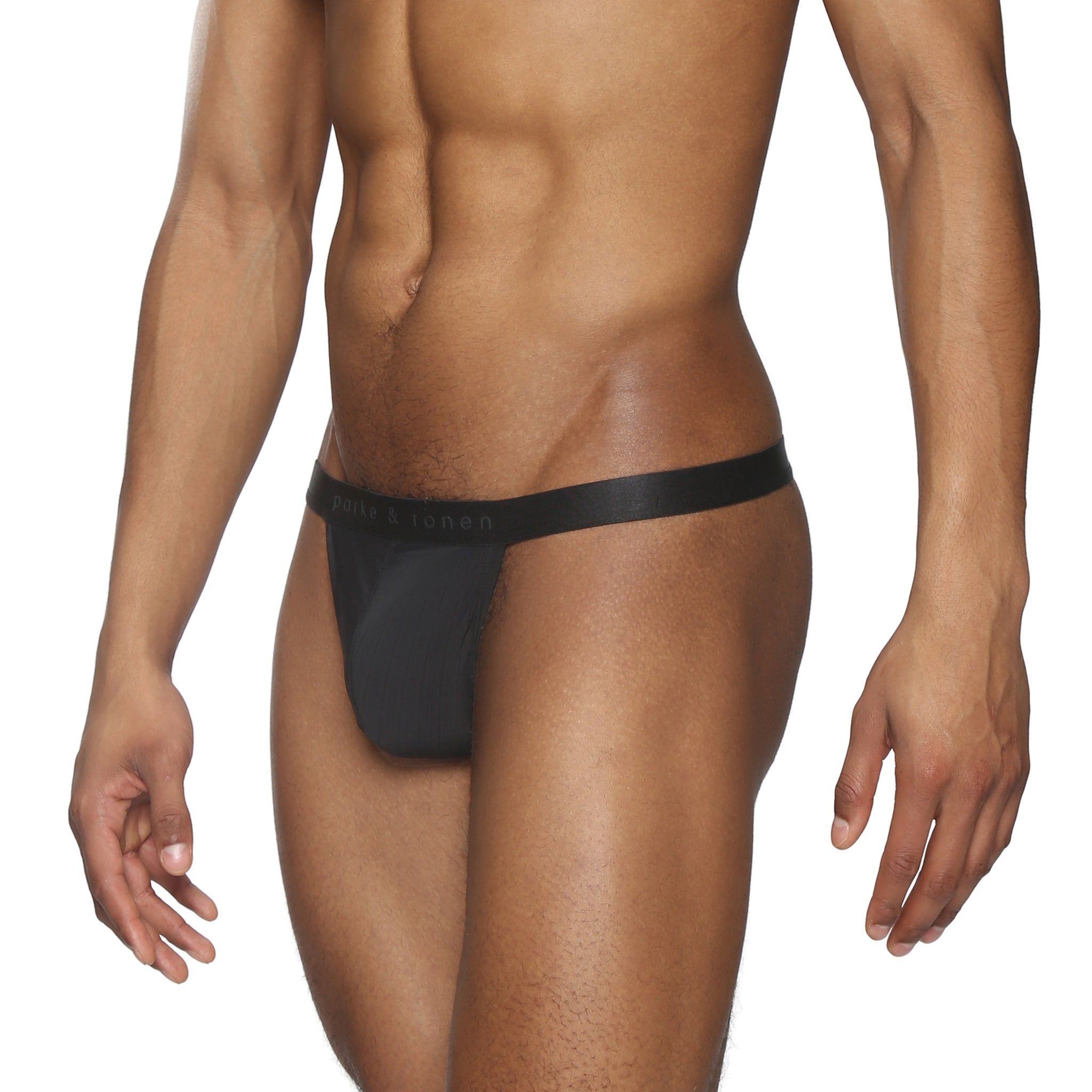 Black Coastal Nylon Thong - Parke & Ronen