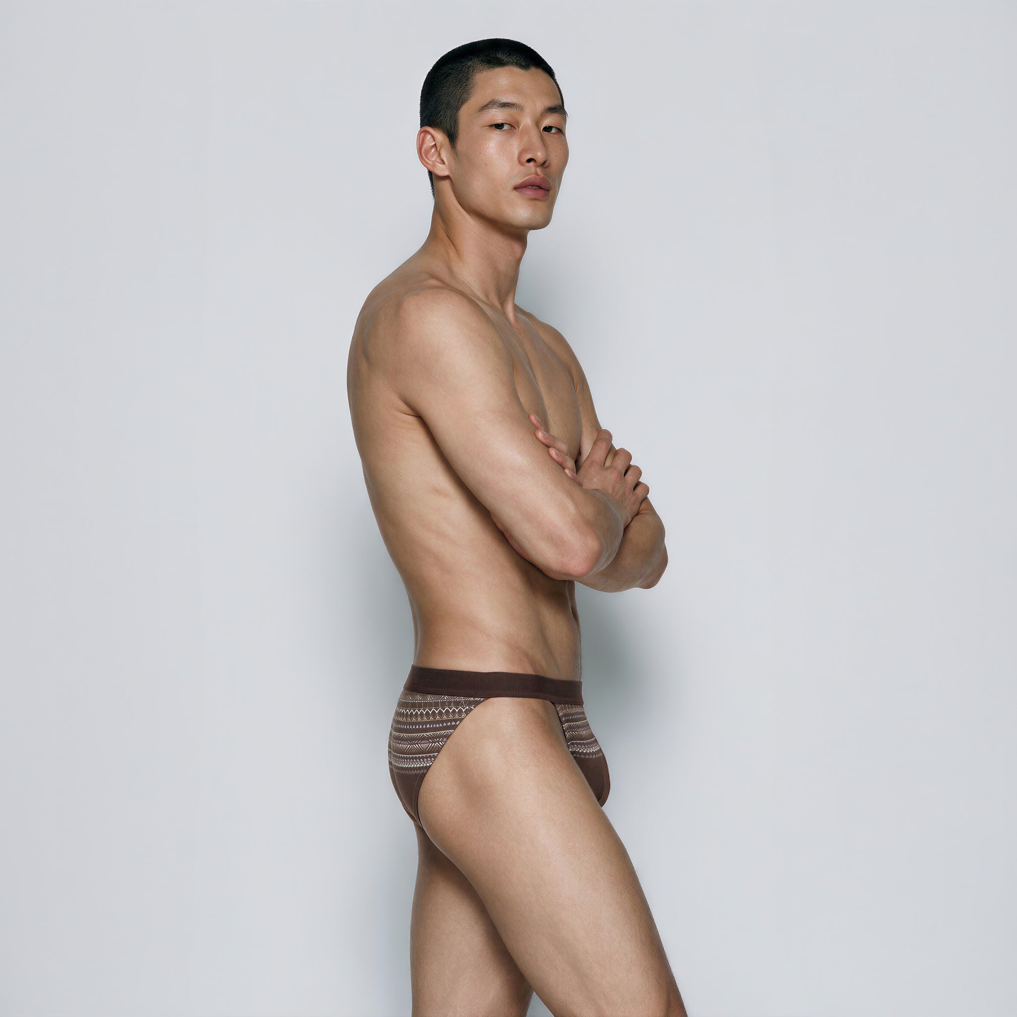 NEW- Mahogany Fair Isle Printed Sport Brief