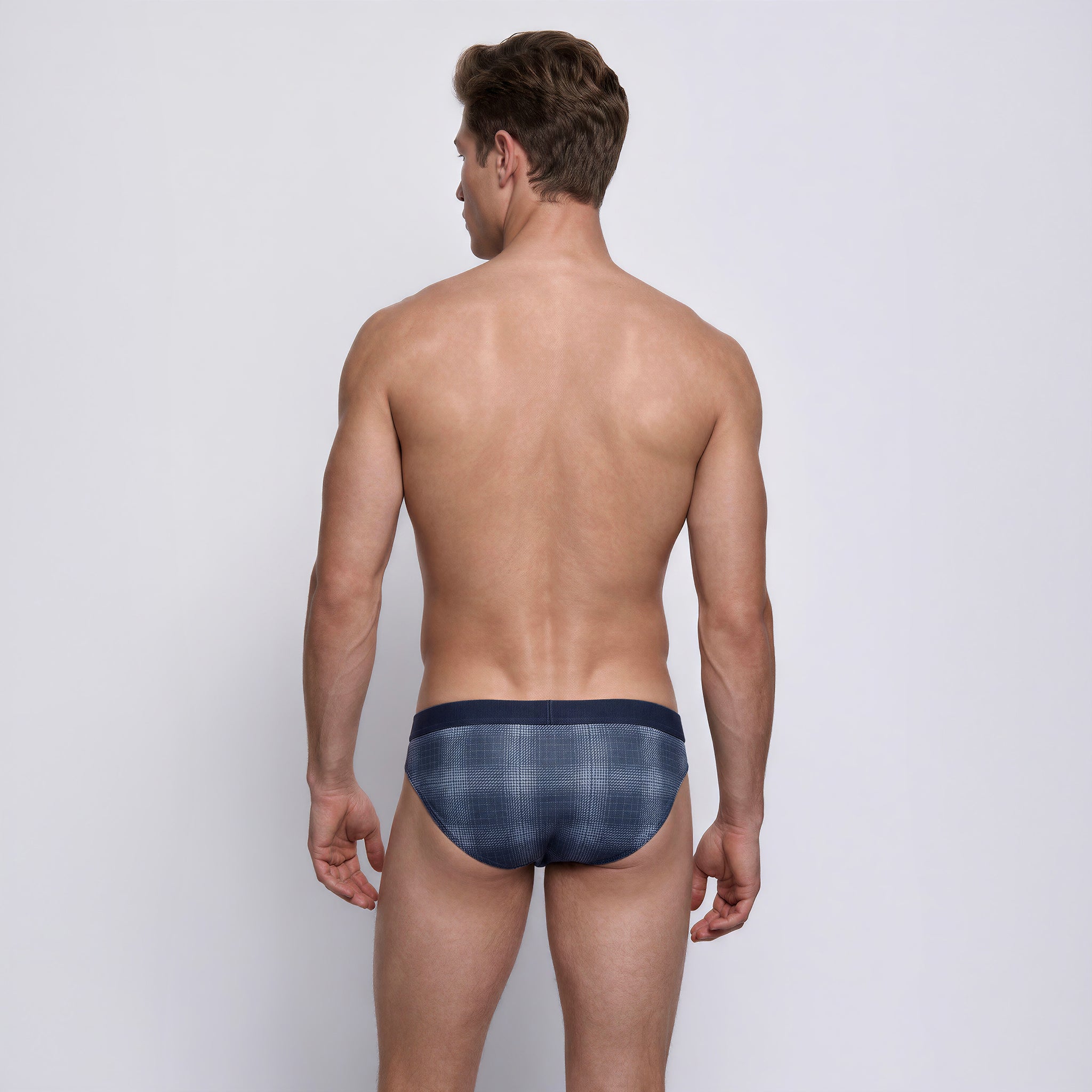 NEW- Cliffside Harris Check Printed Sport Brief