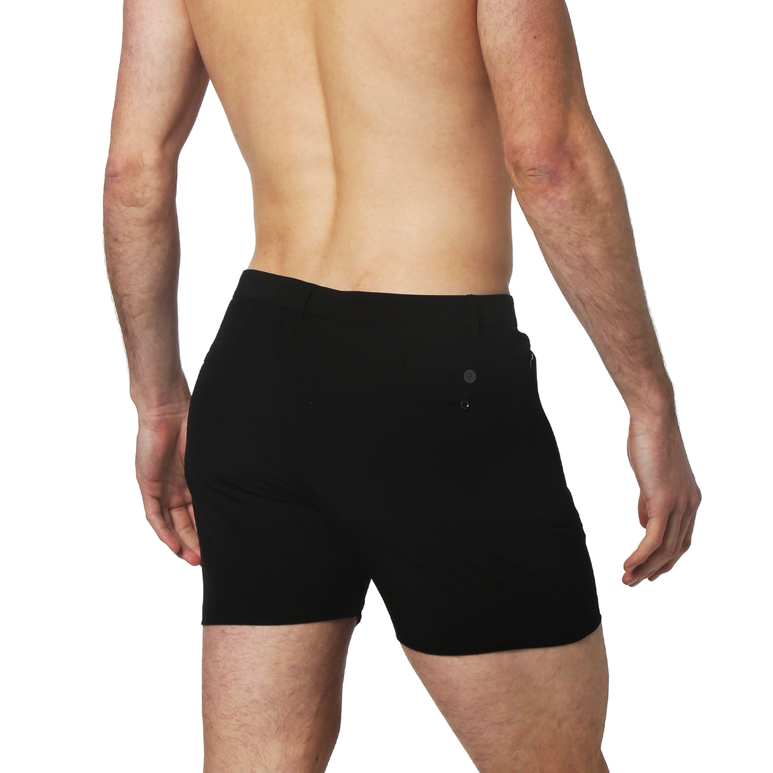 ACTIONWEAR- Black Solid Action Stretch Holler Shorts
